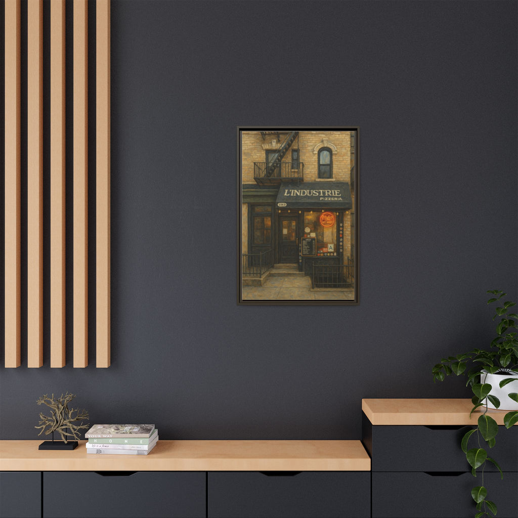 L'Industrie Pizza — Restaurant Print | Matte Canvas + Wooden Frame