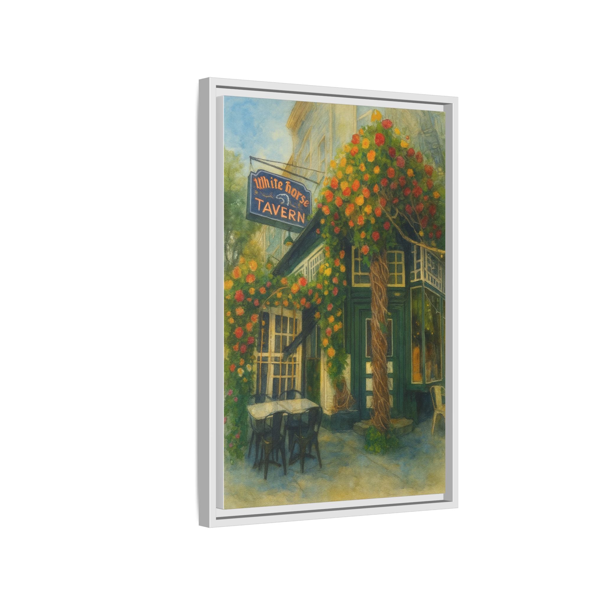 White Horse Tavern — Restaurant Print | Matte Canvas + Wooden Frame