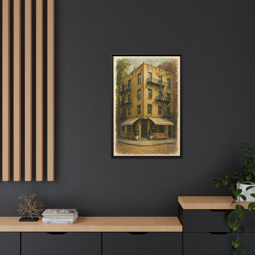 Cafe Cluny — Restaurant Print | Matte Canvas + Wooden Frame