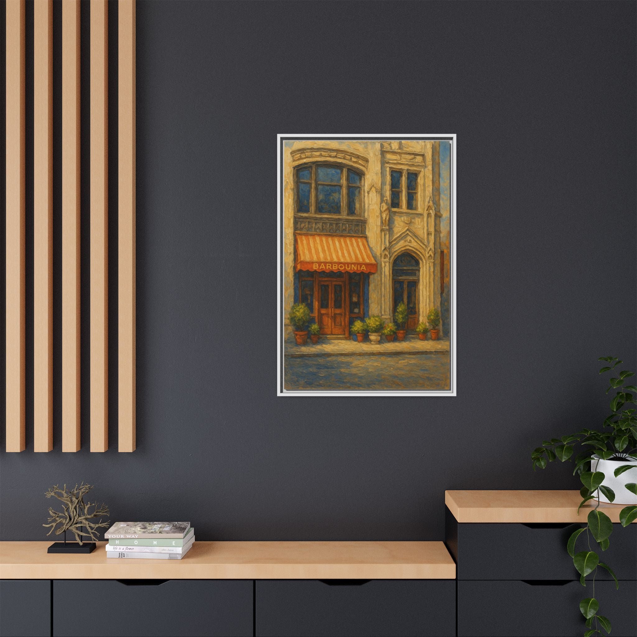 Barbounia framed artwork NYC restaurant nostalgic wall art