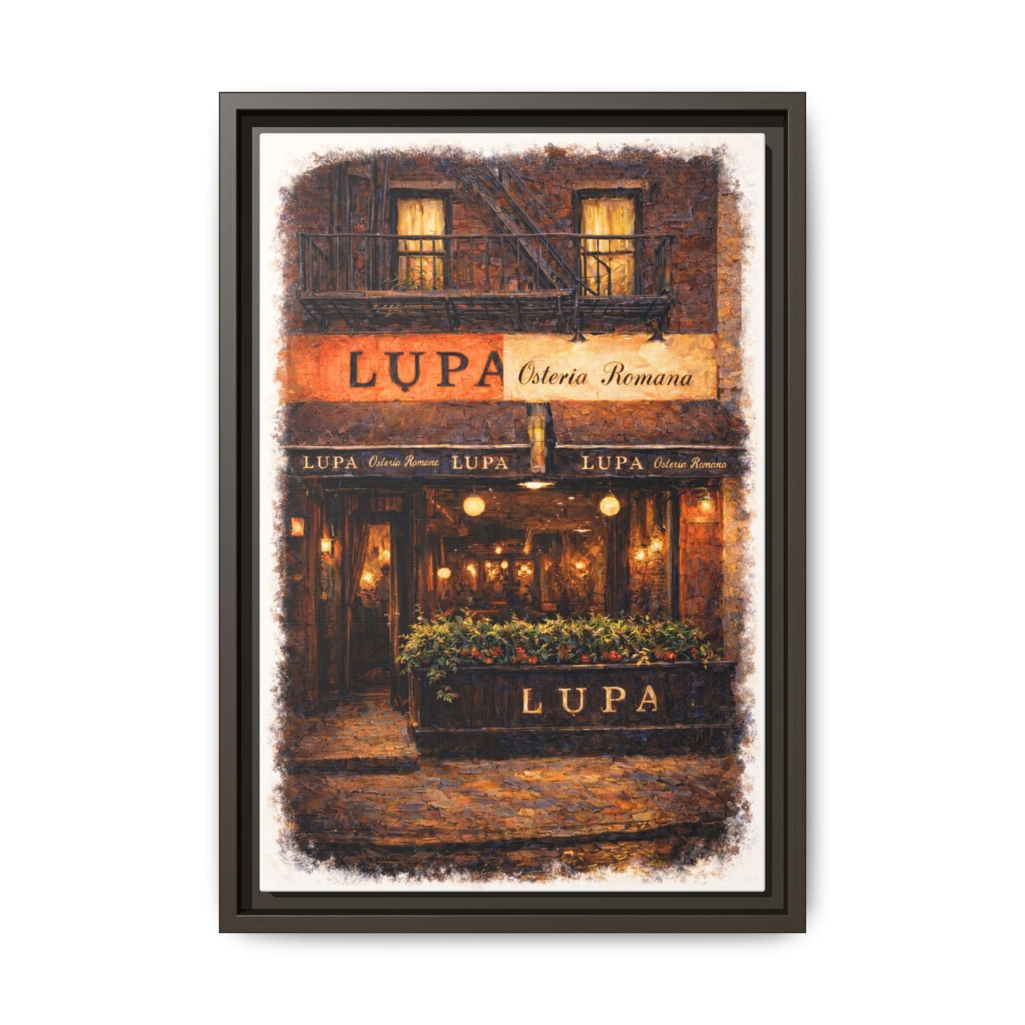 Lupa Osteria Romana — Restaurant Print | Matte Canvas + Wooden Frame