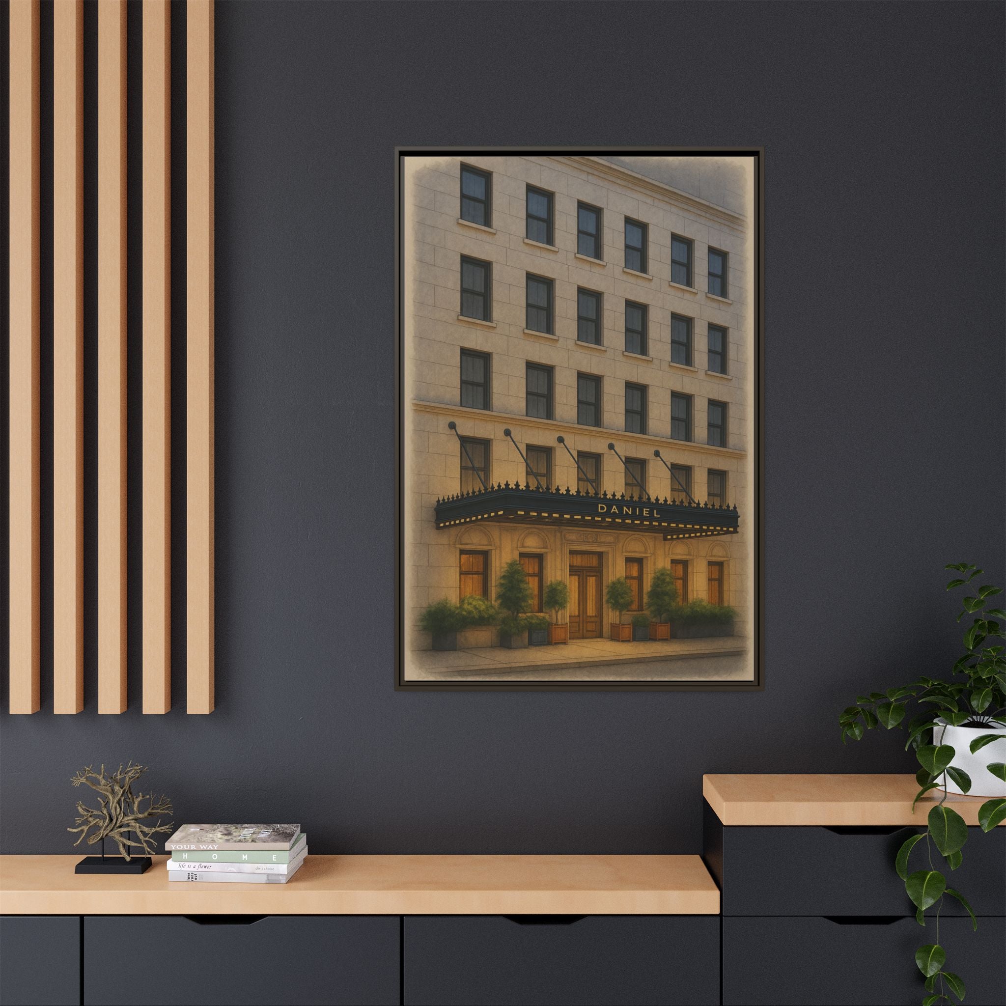 Restaurant Daniel — Restaurant Print | Matte Canvas + Wooden Frame