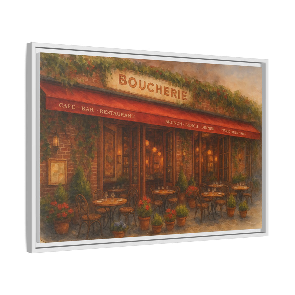 Boucherie — Restaurant Print | Matte Canvas + Wooden Frame