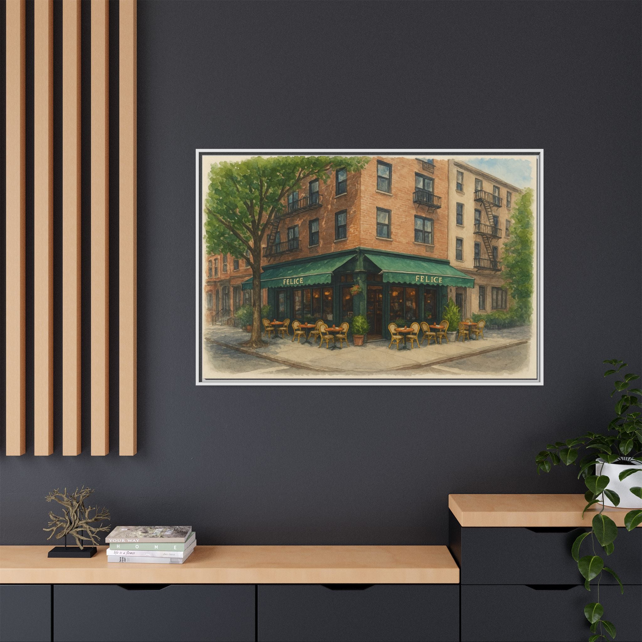 Felice — Restaurant Print | Matte Canvas + Wooden Frame