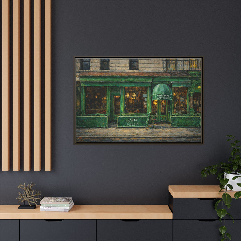 Caffe Reggio — Restaurant Print | Matte Canvas + Wooden Frame