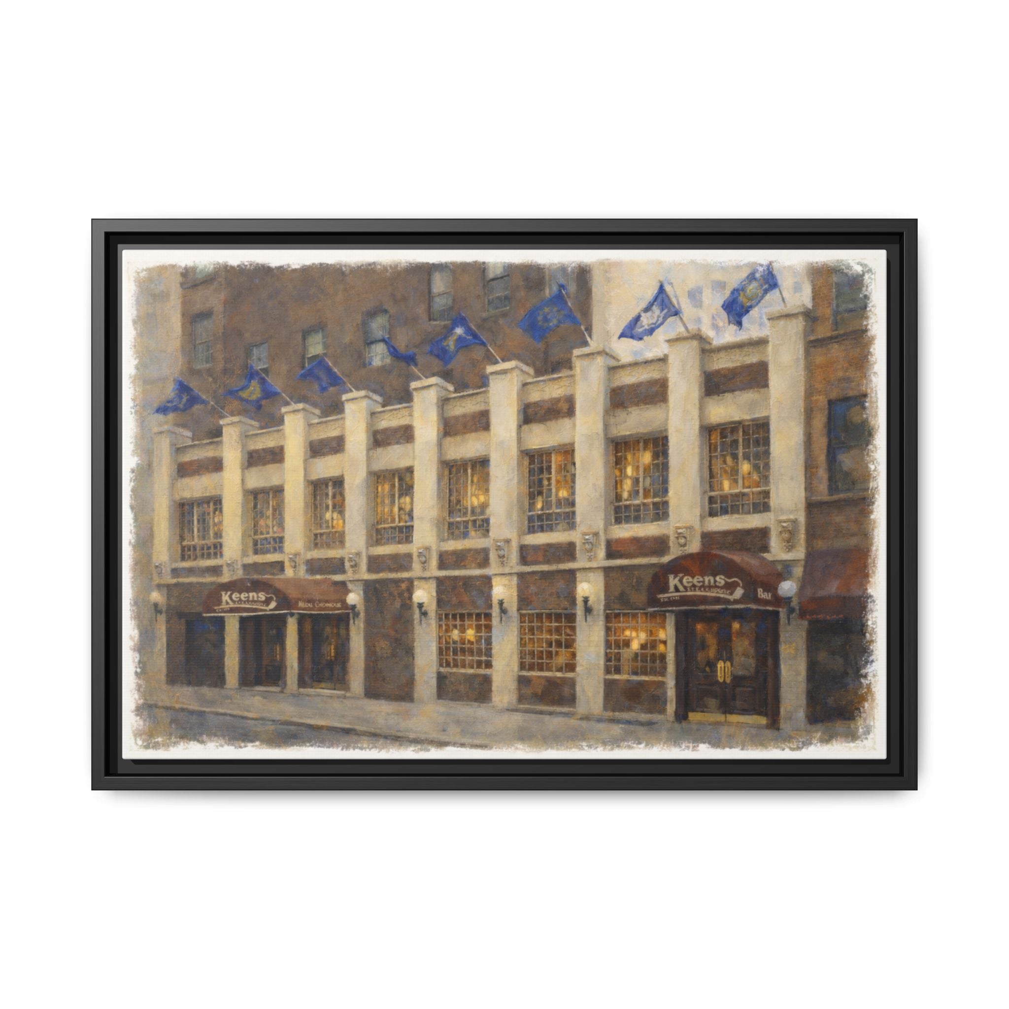 Keens Steakhouse — Restaurant Print | Matte Canvas + Wooden Frame