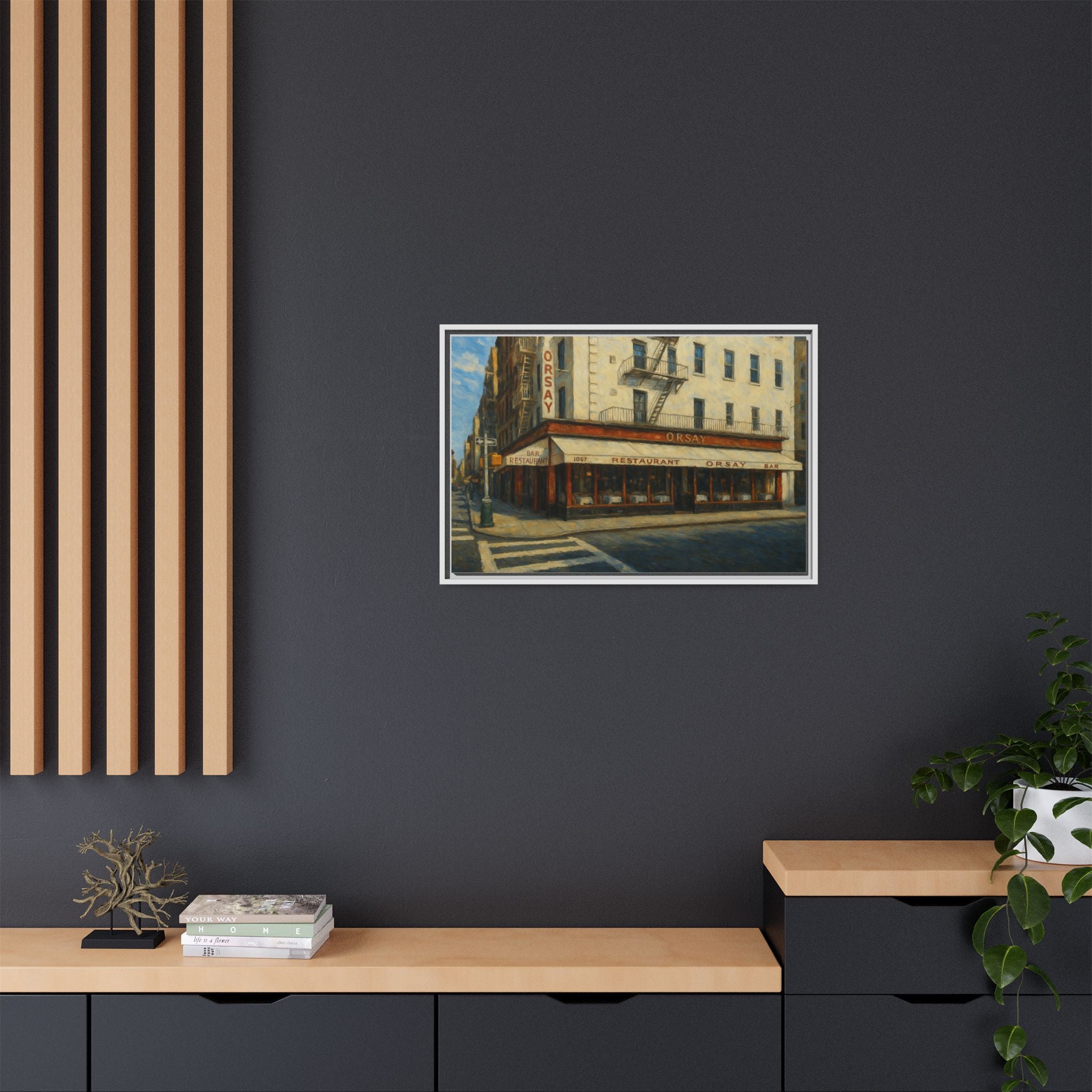 Orsay — Restaurant Print | Matte Canvas + Wooden Frame