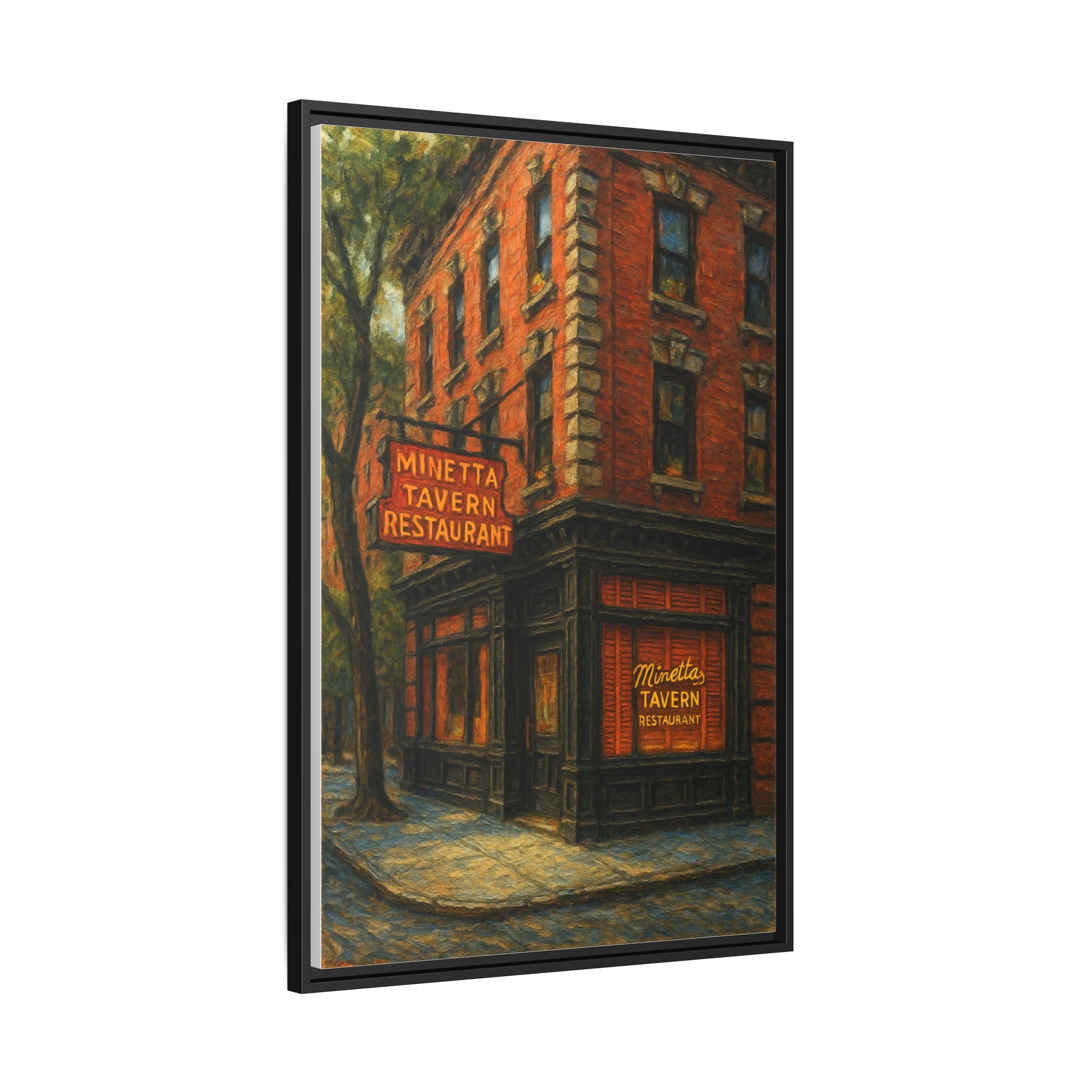 Minetta Tavern — Restaurant Print | Matte Canvas + Wooden Frame