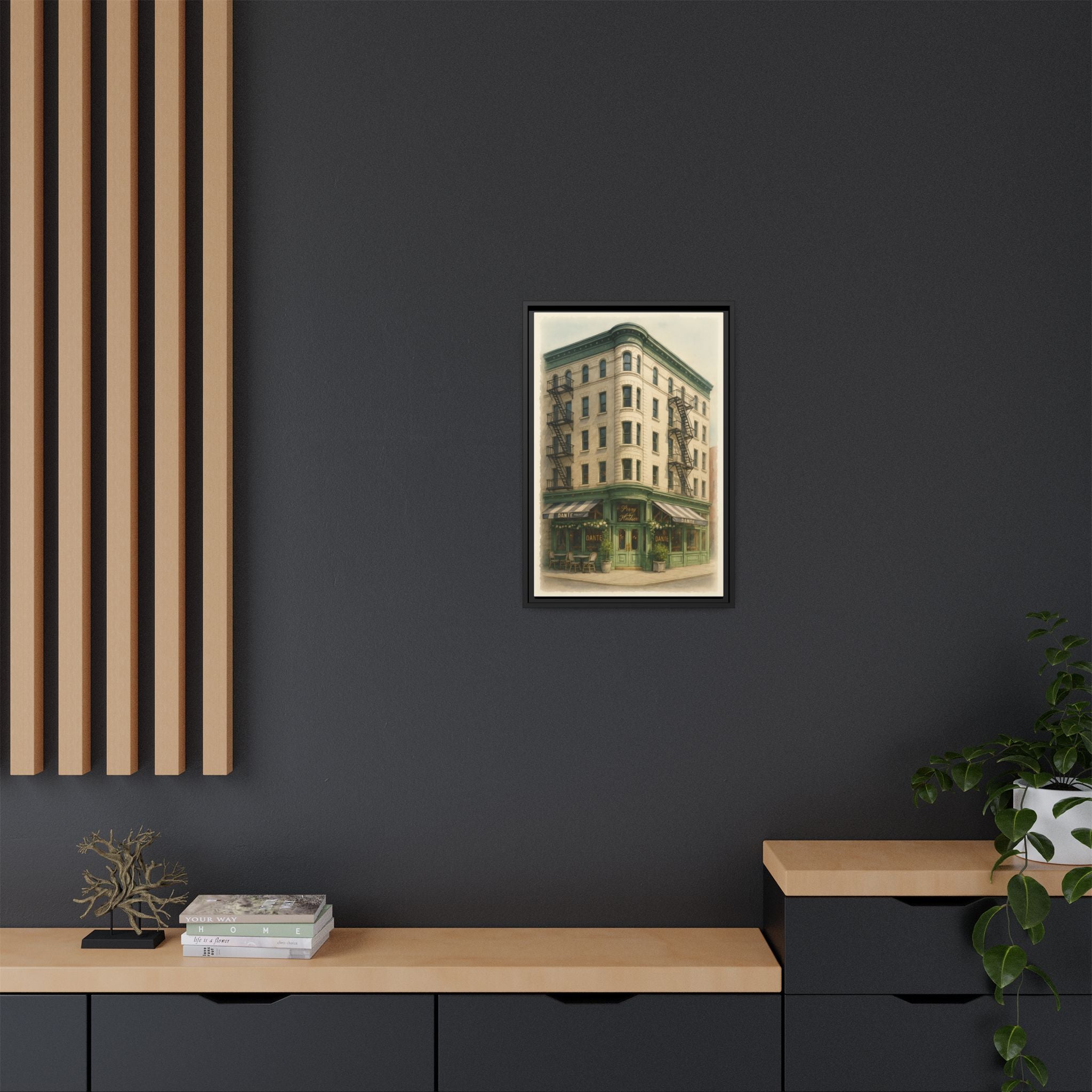Dante West Village — Restaurant Print | Matte Canvas + Wooden Frame