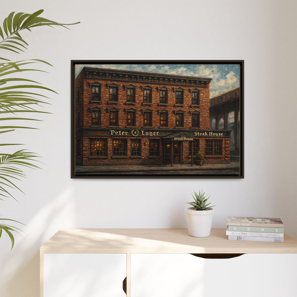 Peter Luger Steakhouse — Restaurant Print | Matte Canvas + Wooden Frame