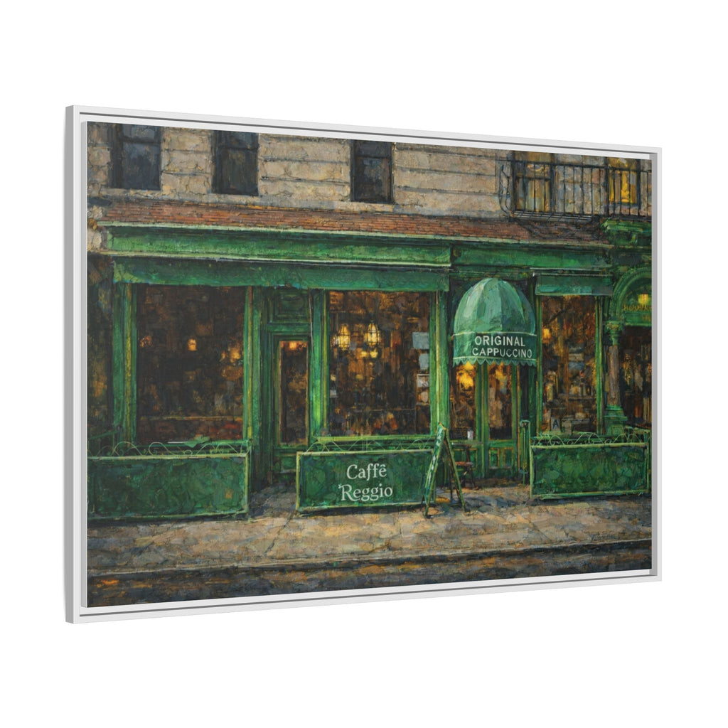Caffe Reggio — Restaurant Print | Matte Canvas + Wooden Frame