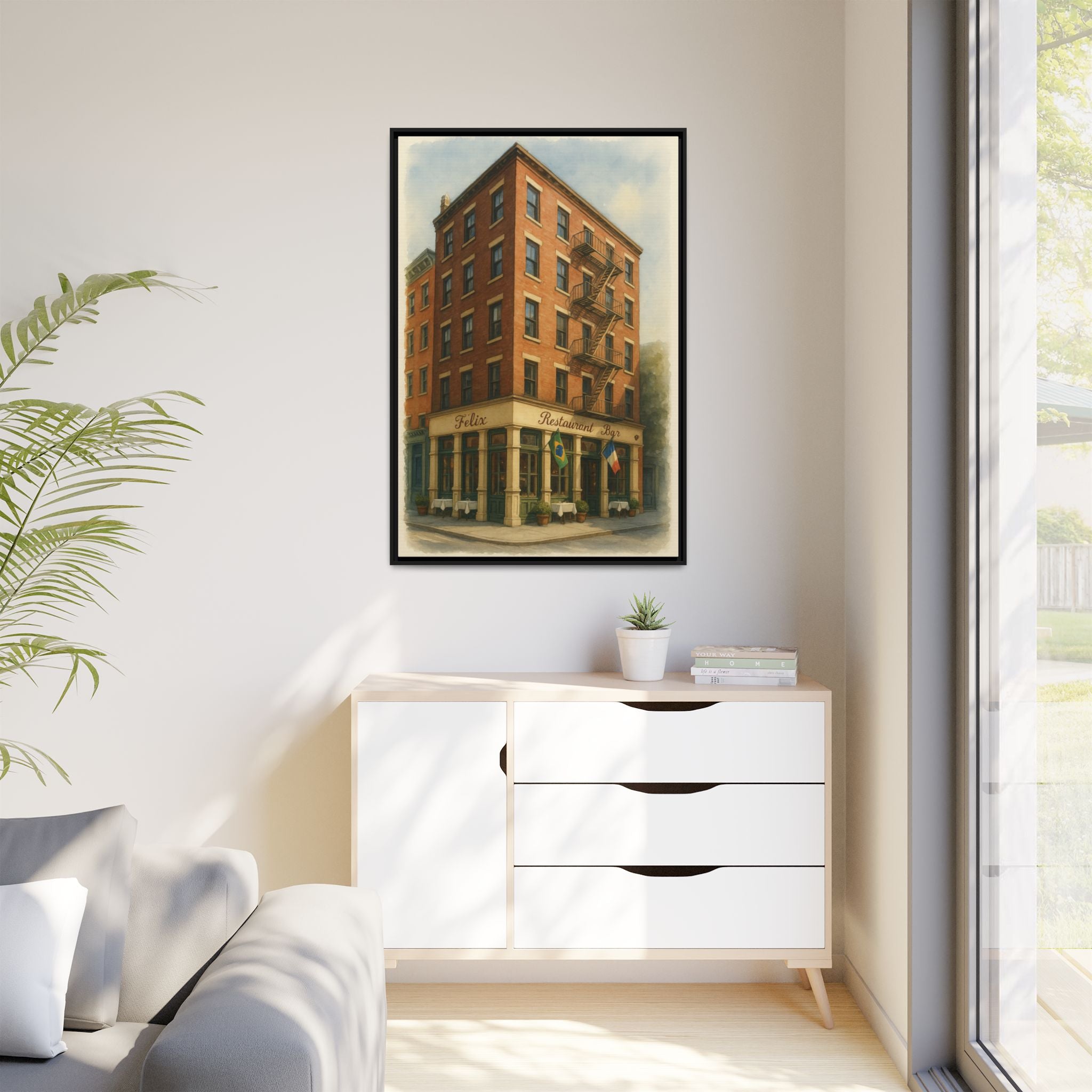 Felix — Restaurant Print | Matte Canvas + Wooden Frame