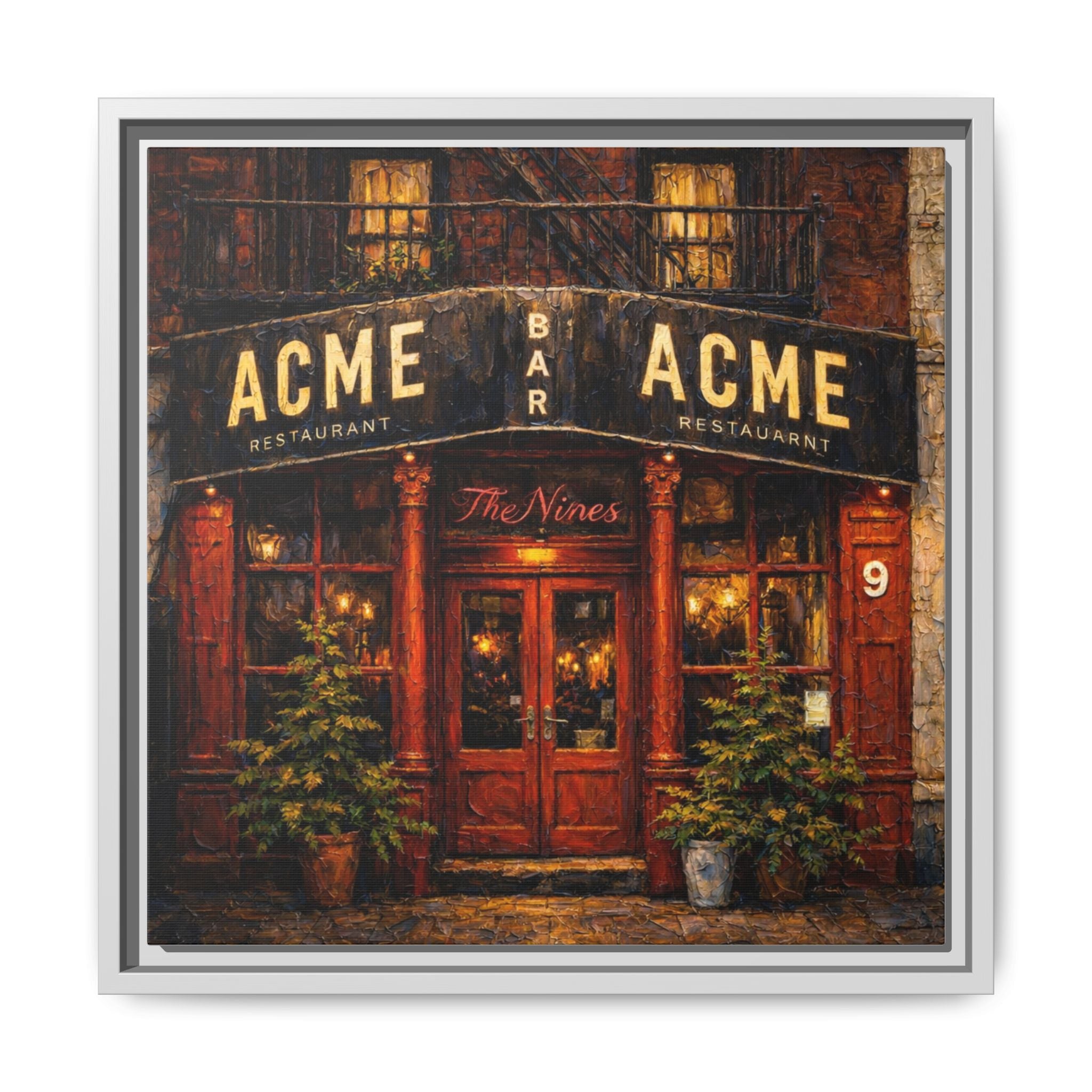 The Nines — Restaurant Print | Matte Canvas + Wooden Frame