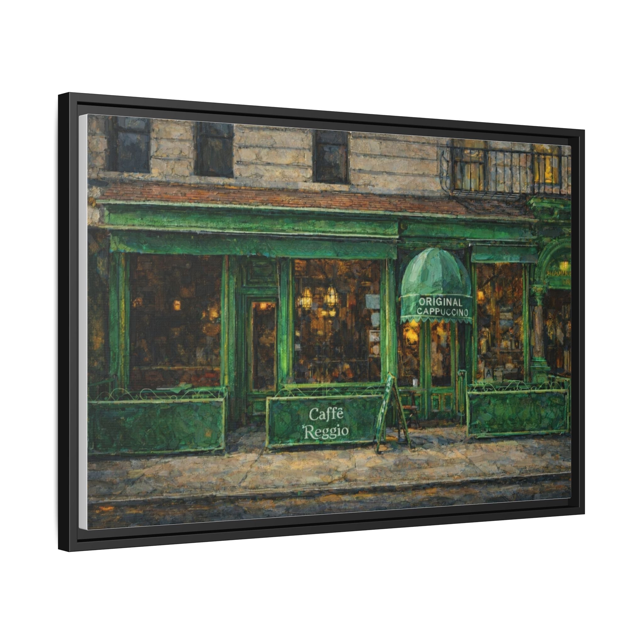 Caffe Reggio — Restaurant Print | Matte Canvas + Wooden Frame