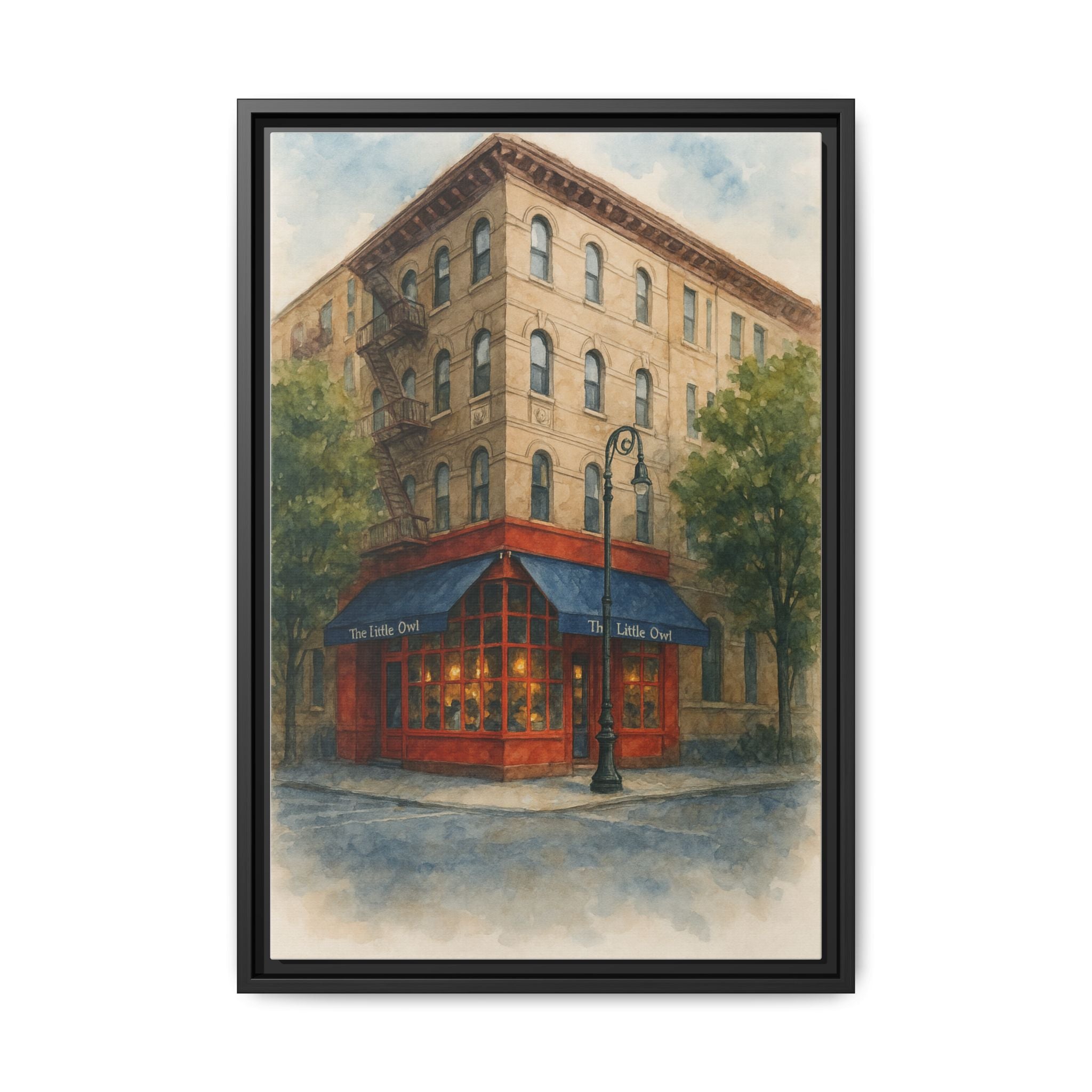 The Little Owl — Restaurant Print | Matte Canvas + Wooden Frame