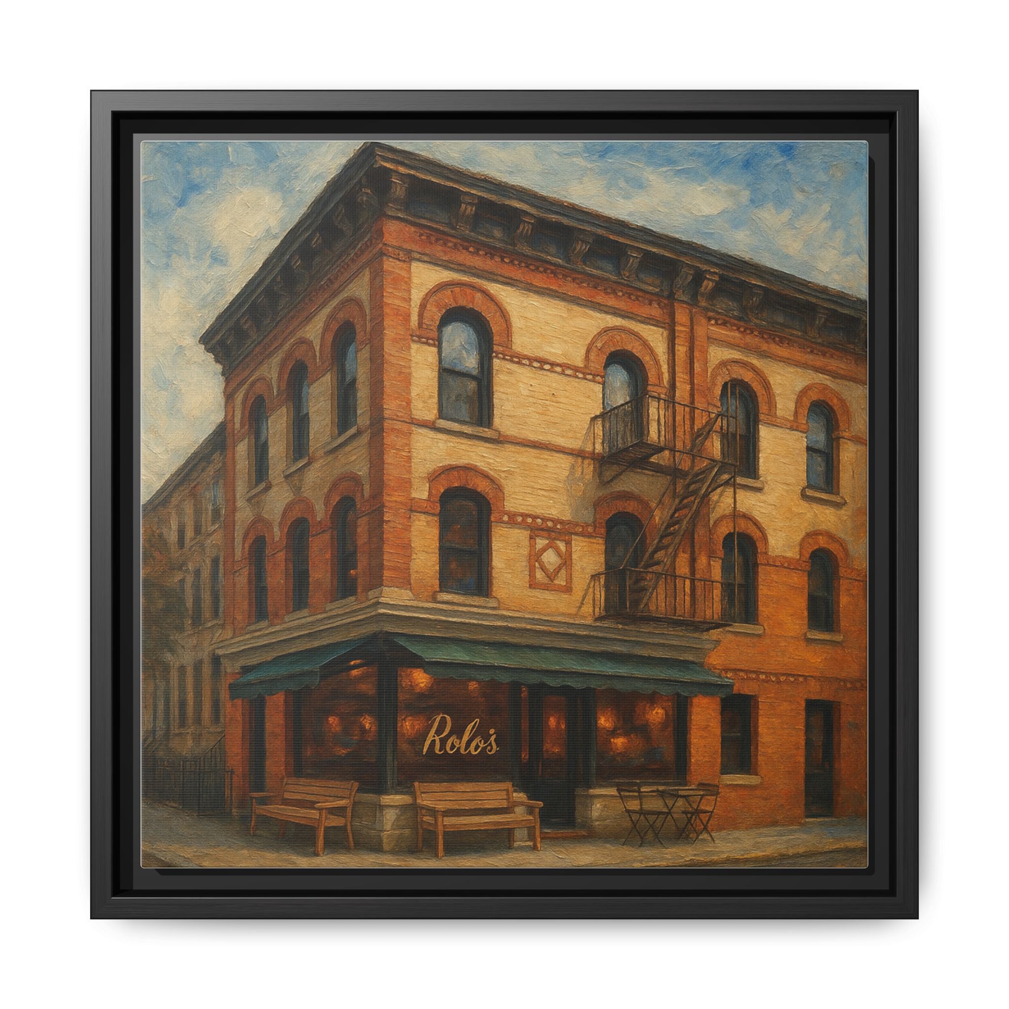 Rolo's — Restaurant Print | Matte Canvas + Wooden Frame