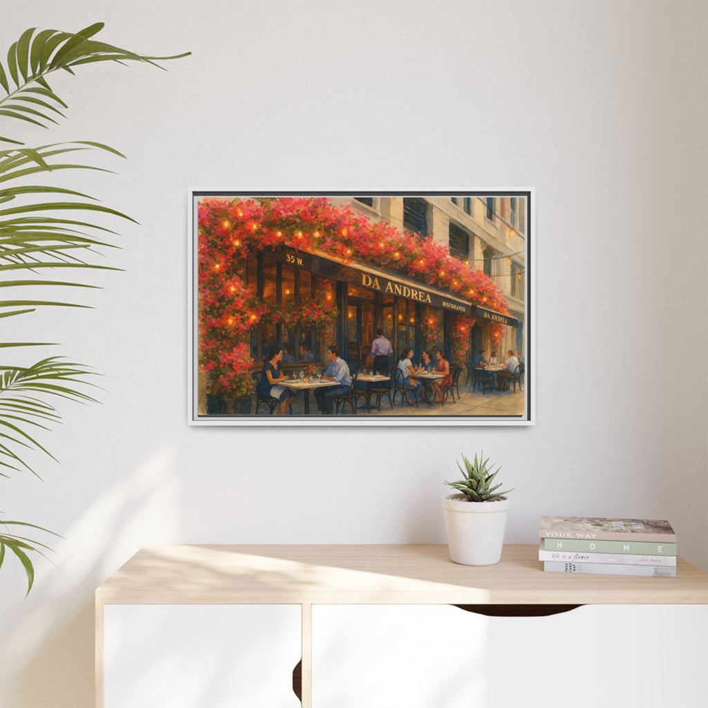 Da Andrea — Restaurant Print | Matte Canvas + Wooden Frame