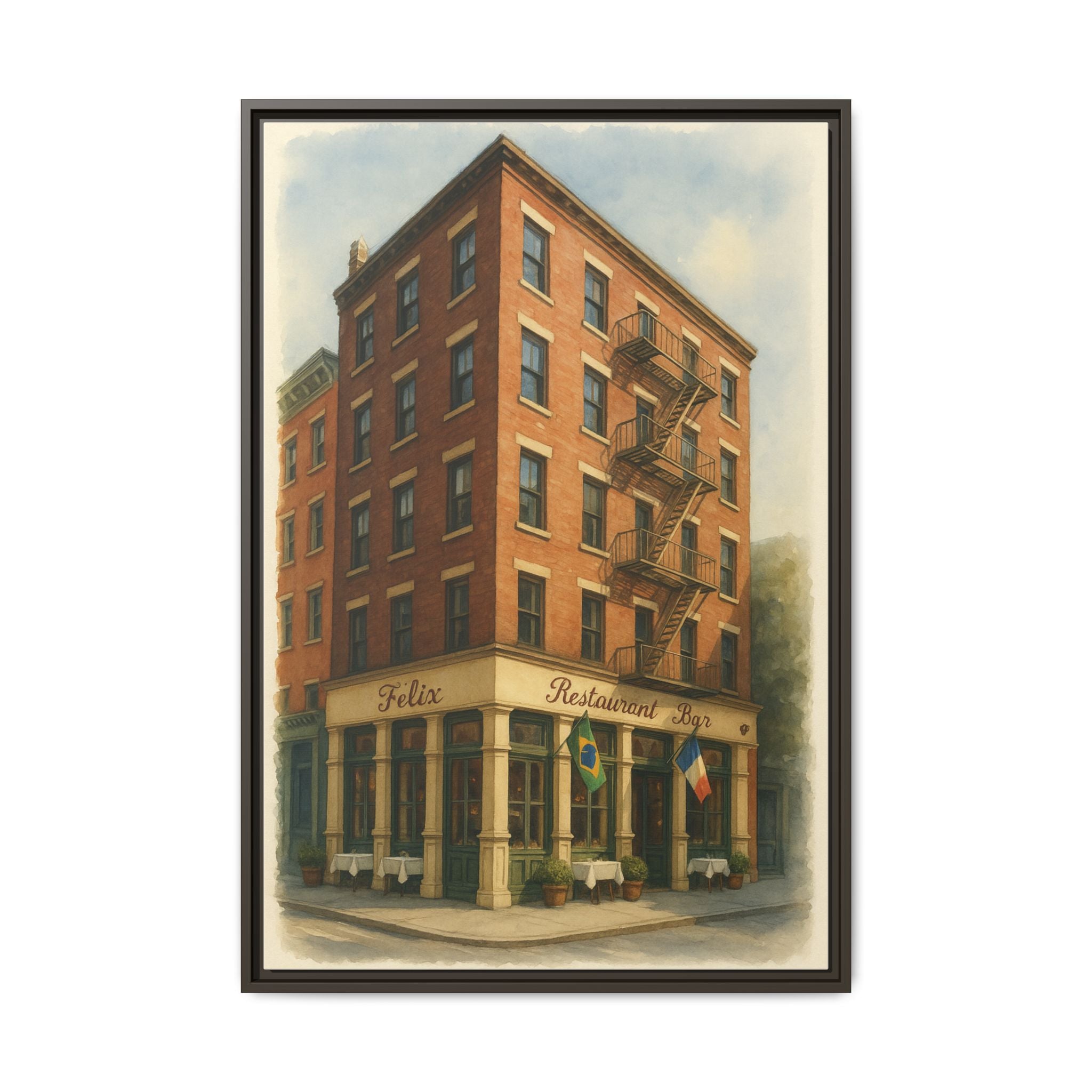 Felix — Restaurant Print | Matte Canvas + Wooden Frame