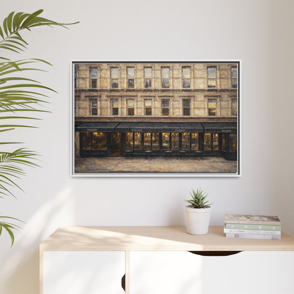 Via Carota — Restaurant Print | Matte Canvas + Wooden Frame