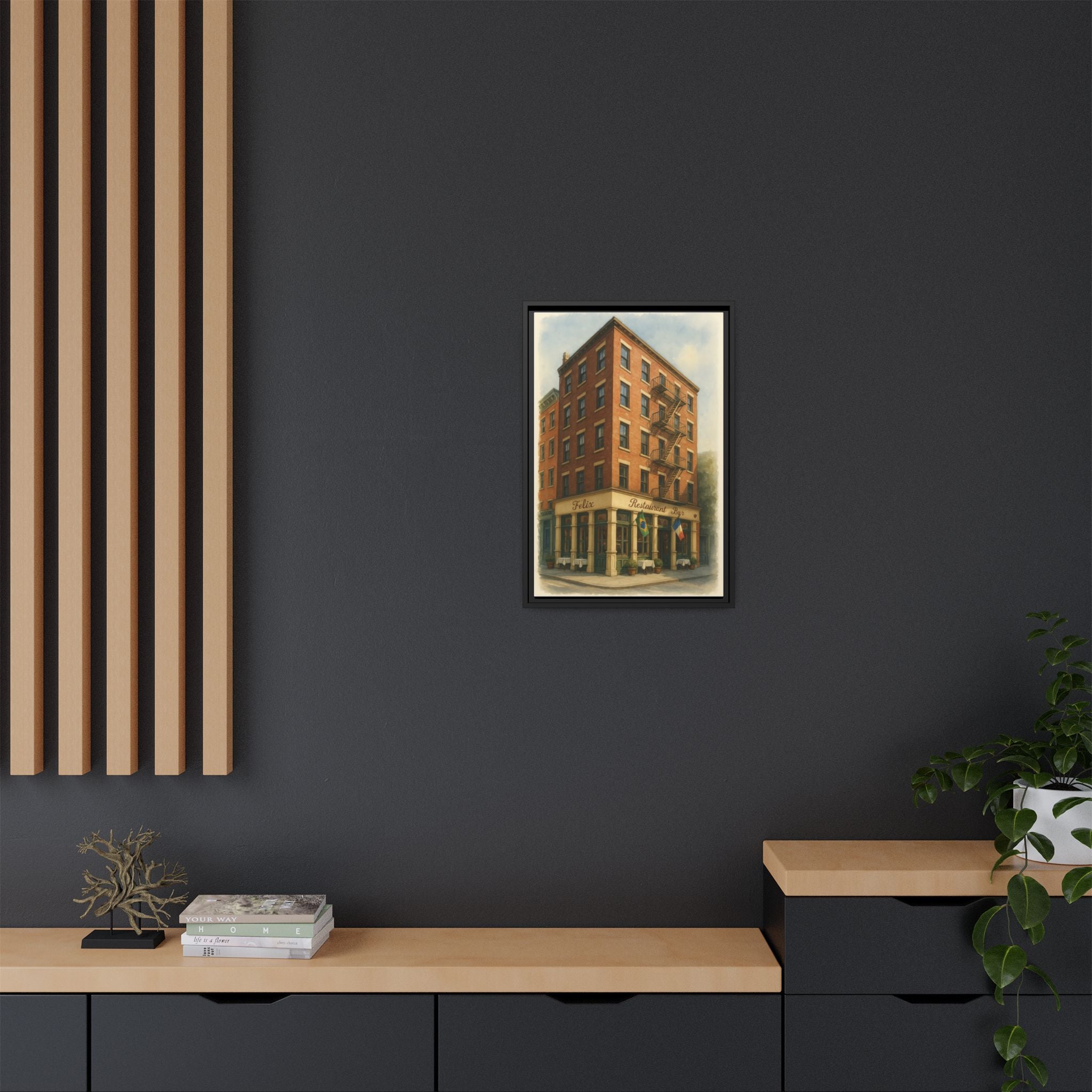 Felix — Restaurant Print | Matte Canvas + Wooden Frame