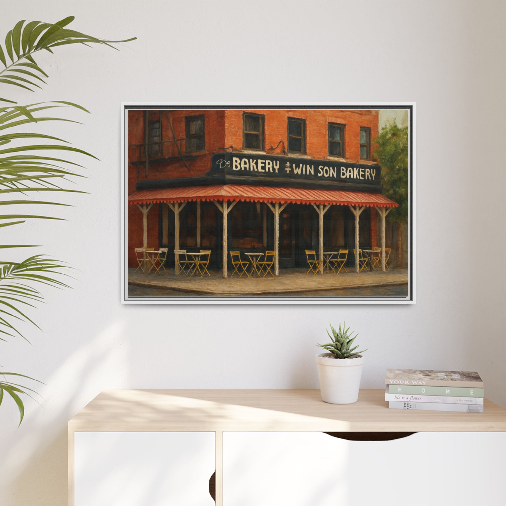 Win Son Bakery — Restaurant Print | Matte Canvas + Wooden Frame