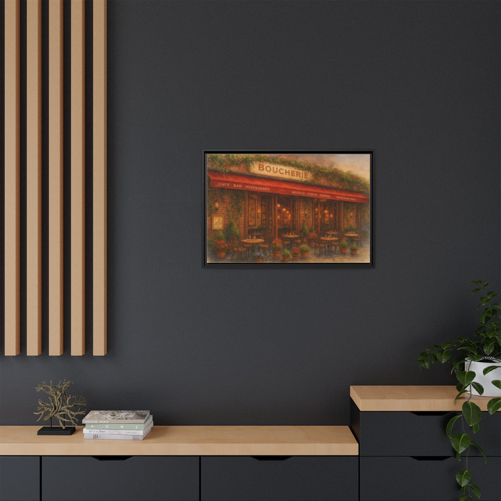 Boucherie — Restaurant Print | Matte Canvas + Wooden Frame