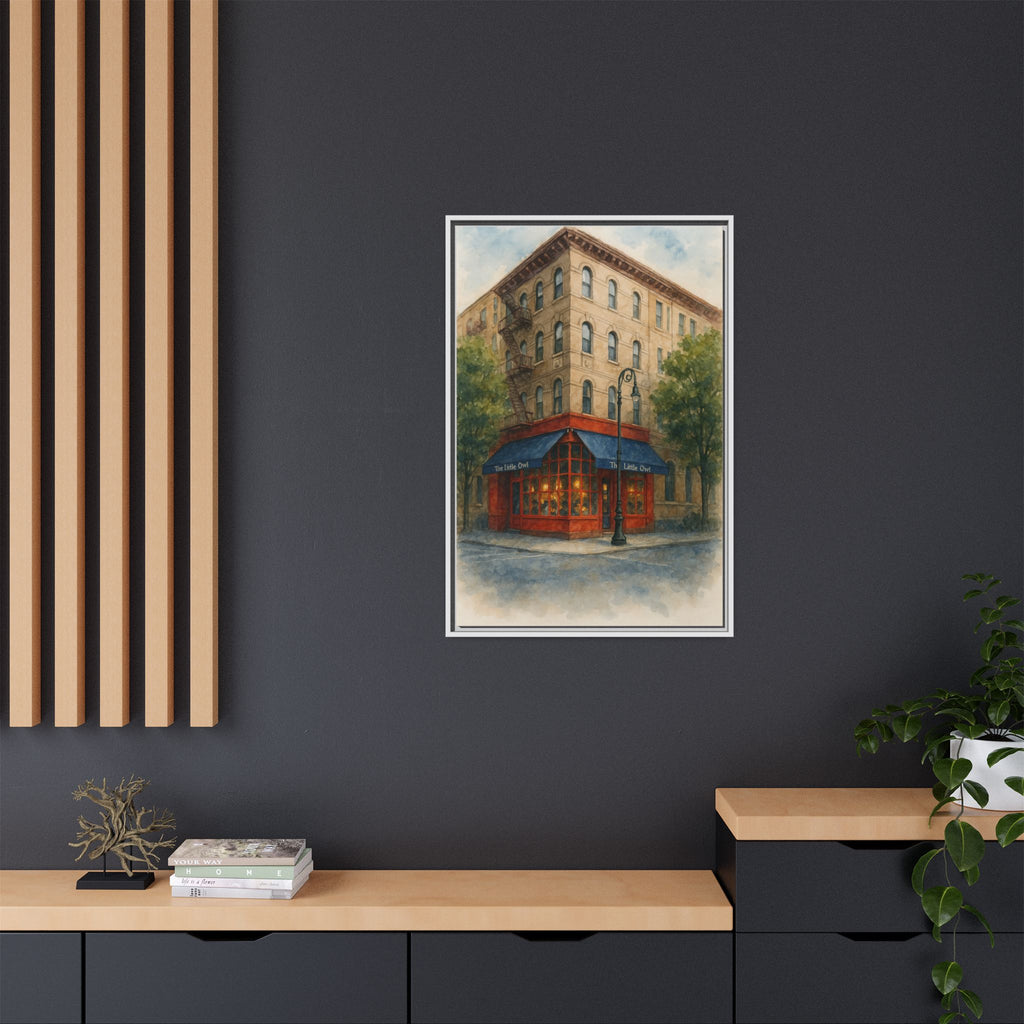 The Little Owl — Restaurant Print | Matte Canvas + Wooden Frame