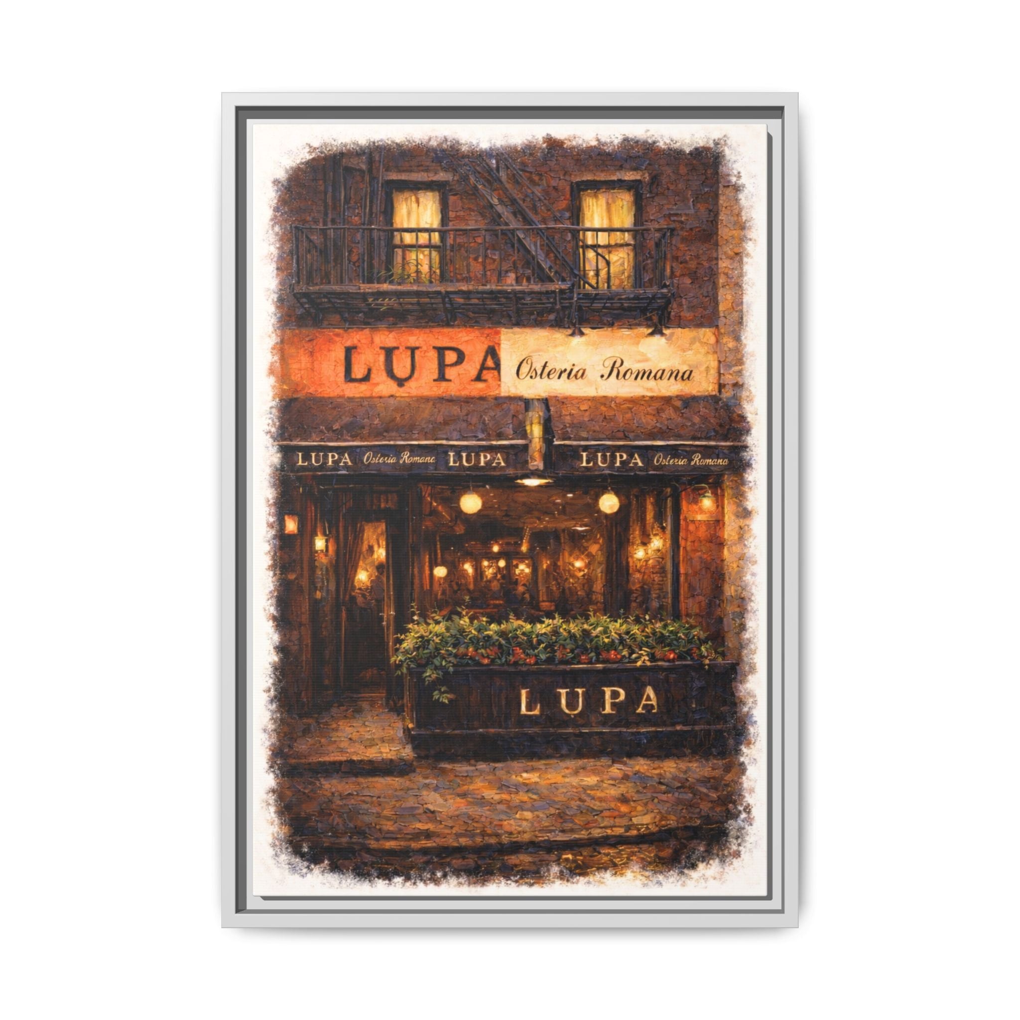 Lupa Osteria Romana — Restaurant Print | Matte Canvas + Wooden Frame