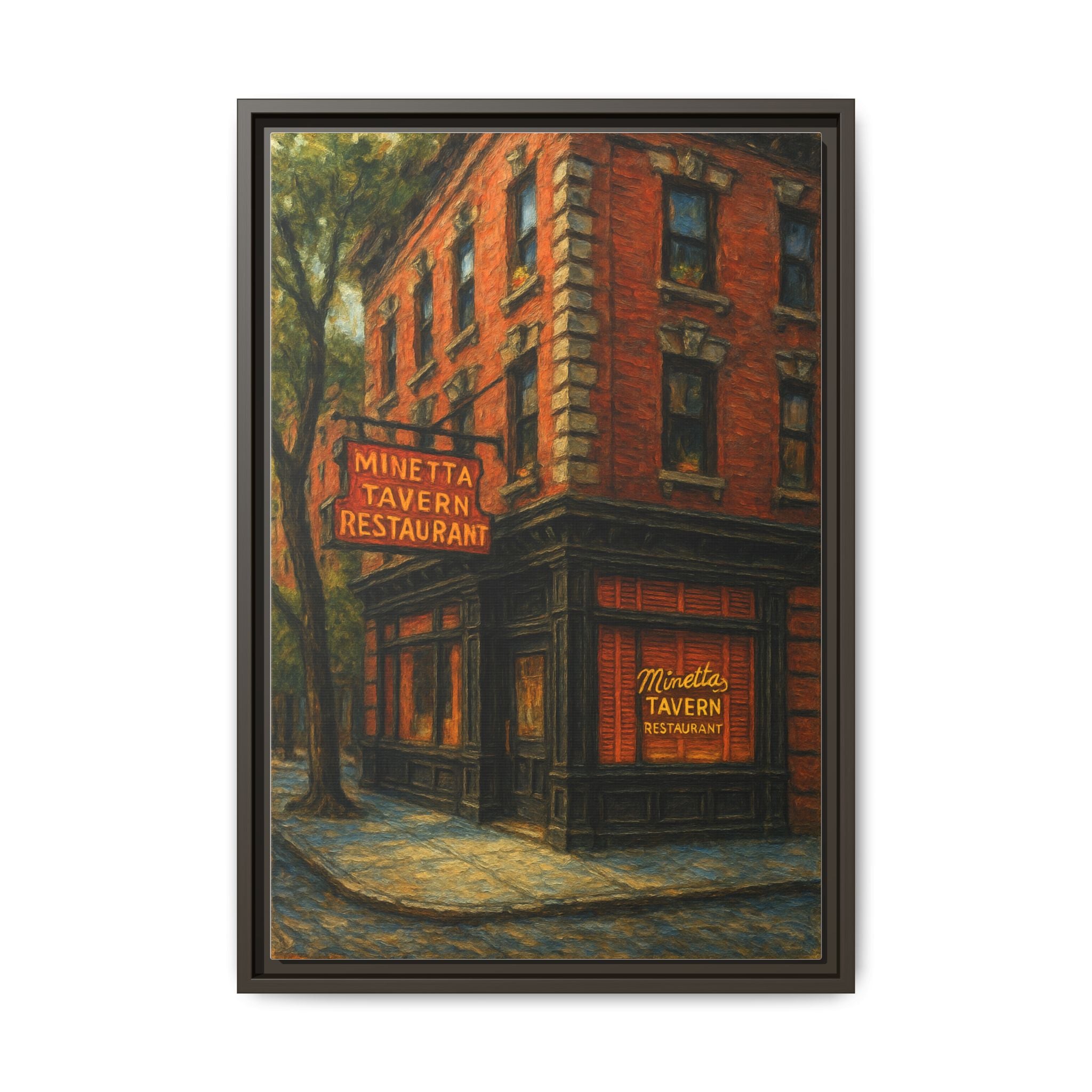 Minetta Tavern — Restaurant Print | Matte Canvas + Wooden Frame