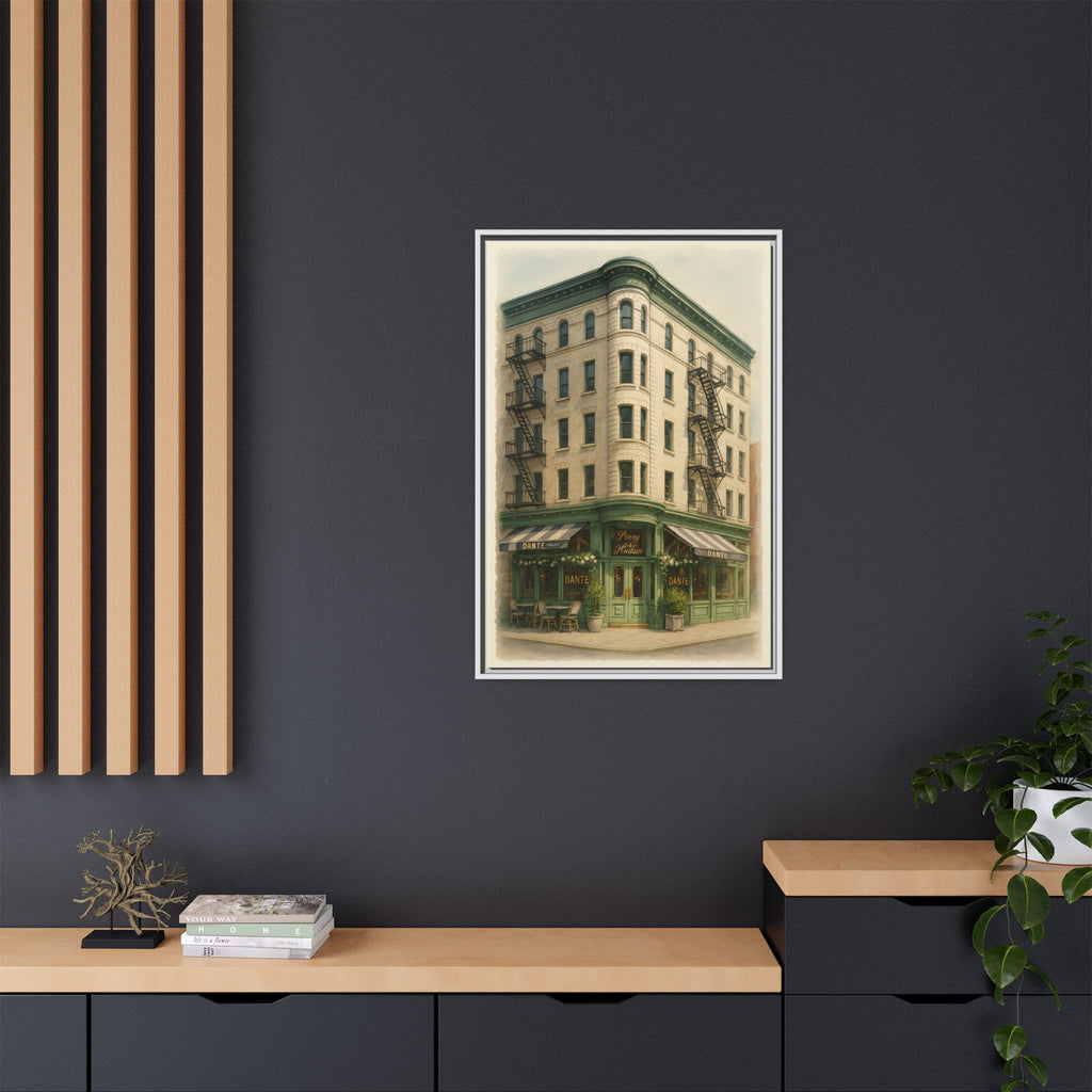 Dante West Village — Restaurant Print | Matte Canvas + Wooden Frame