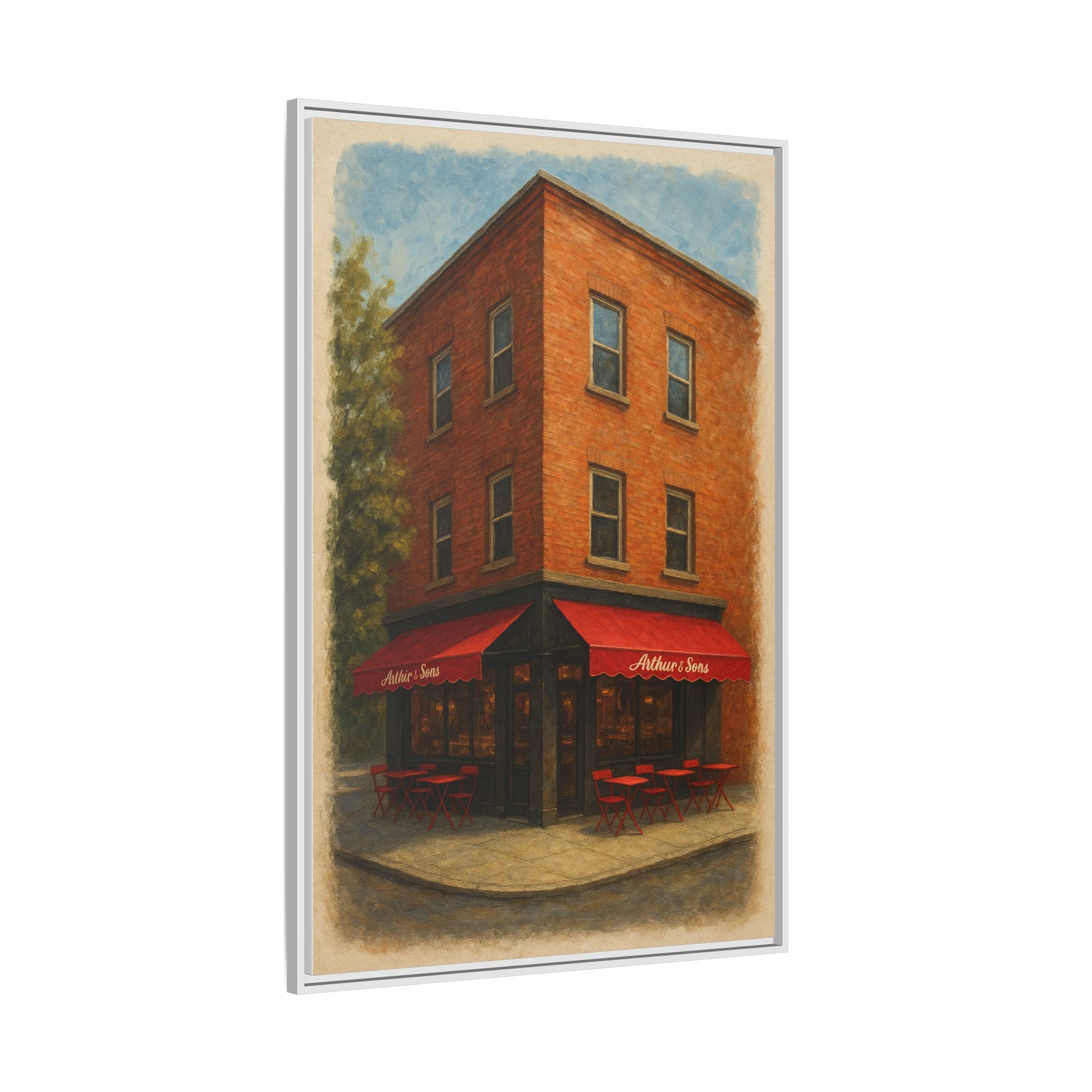 Arthur and Sons — Restaurant Print | Matte Canvas + Wooden Frame