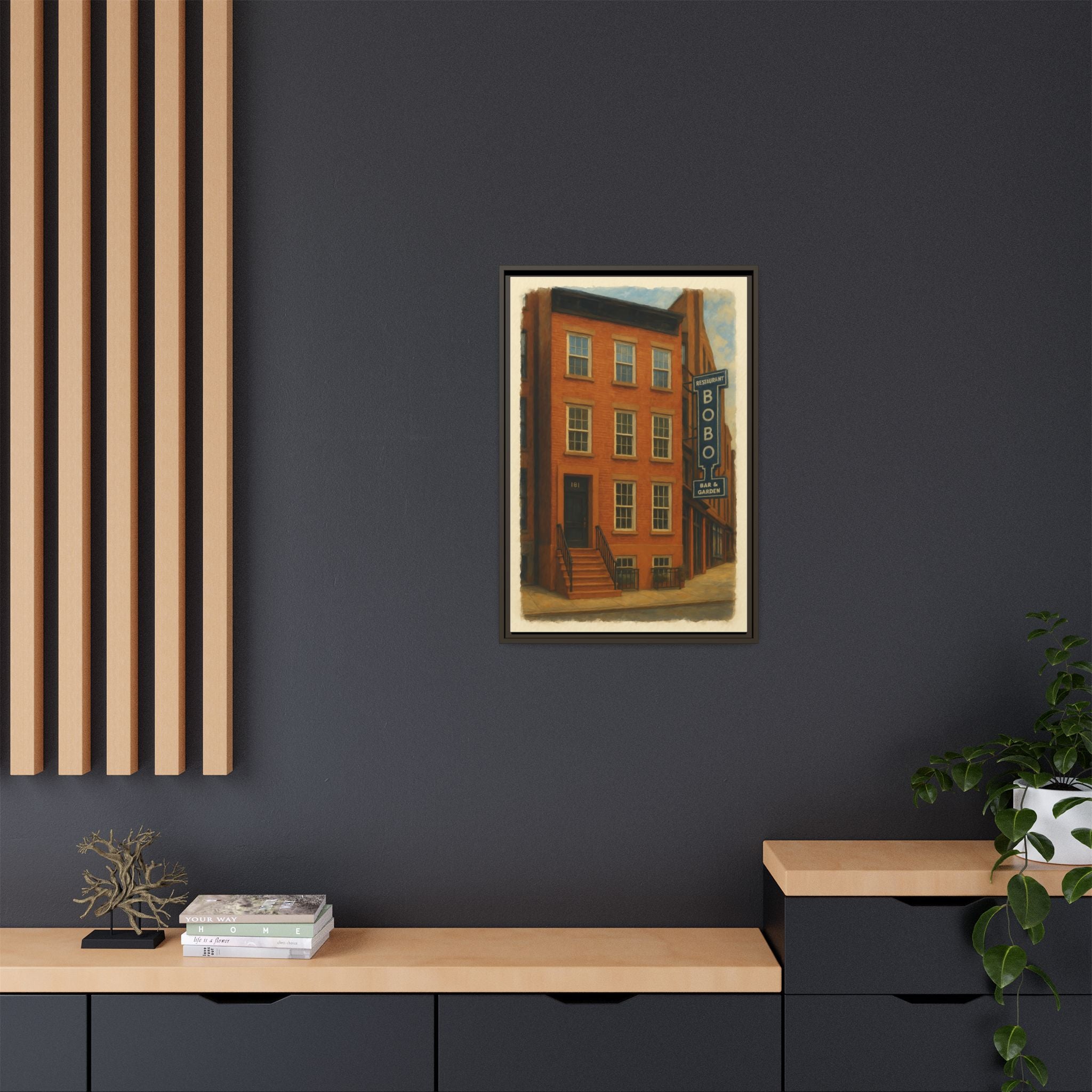 Bobo Restaurant — Restaurant Print | Matte Canvas + Wooden Frame