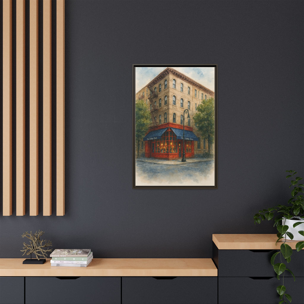 The Little Owl — Restaurant Print | Matte Canvas + Wooden Frame
