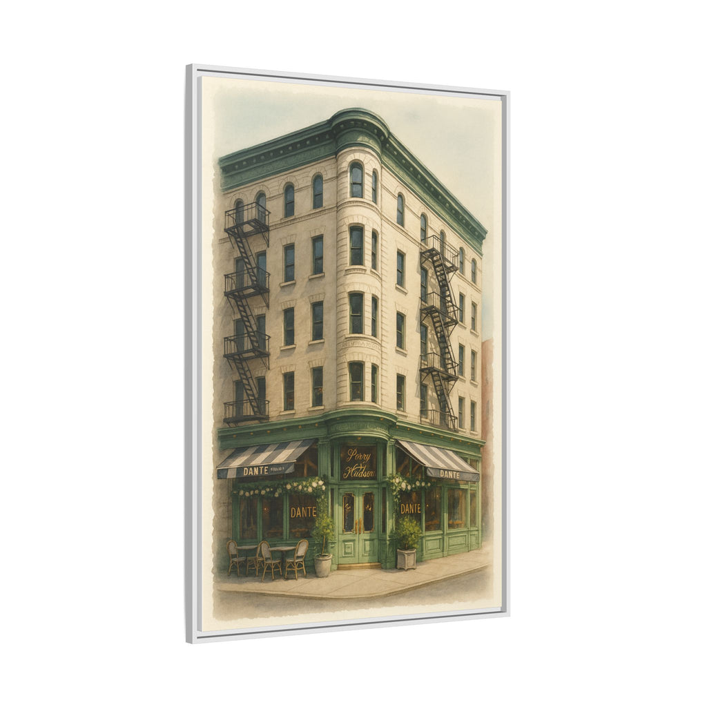 Dante West Village — Restaurant Print | Matte Canvas + Wooden Frame