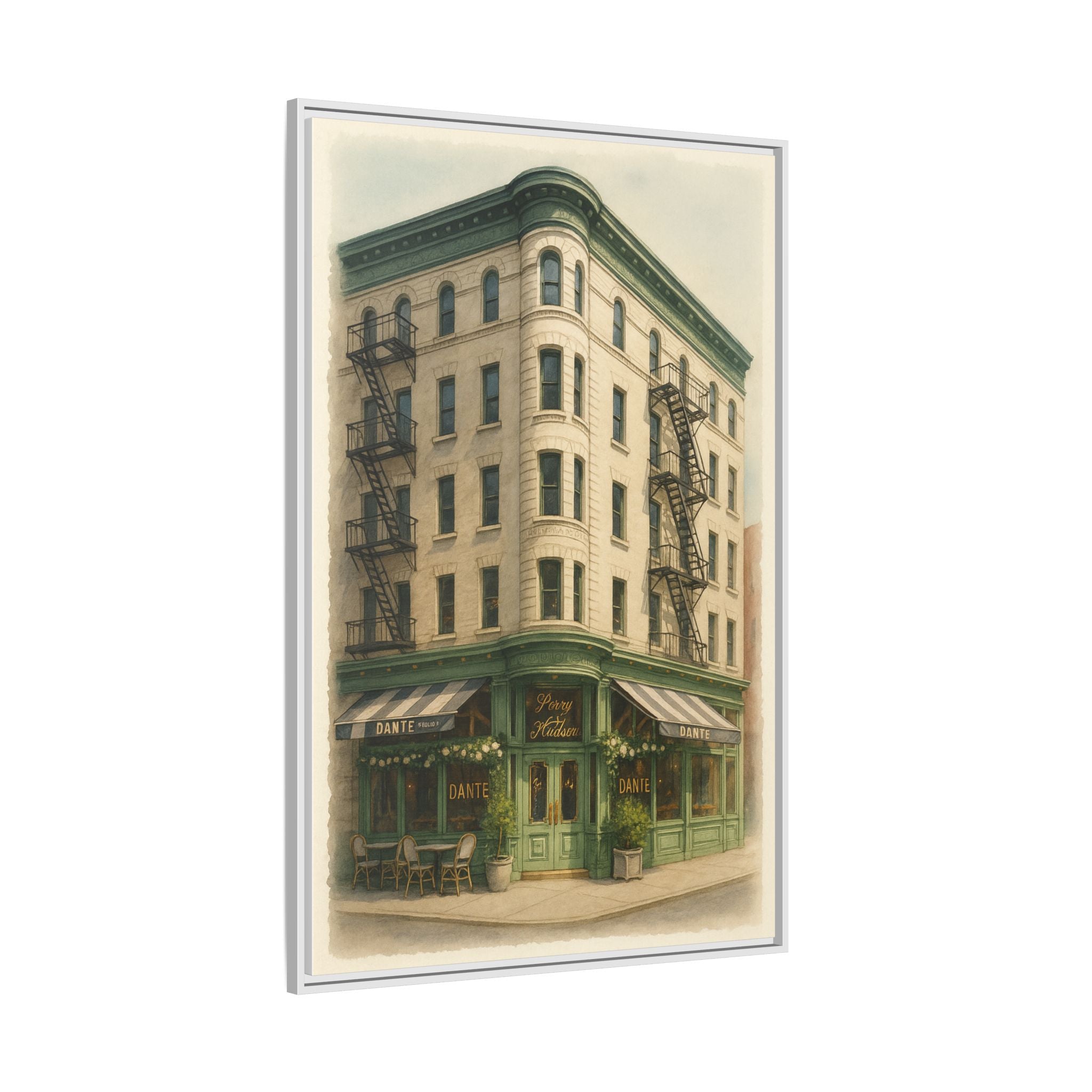 Dante West Village — Restaurant Print | Matte Canvas + Wooden Frame