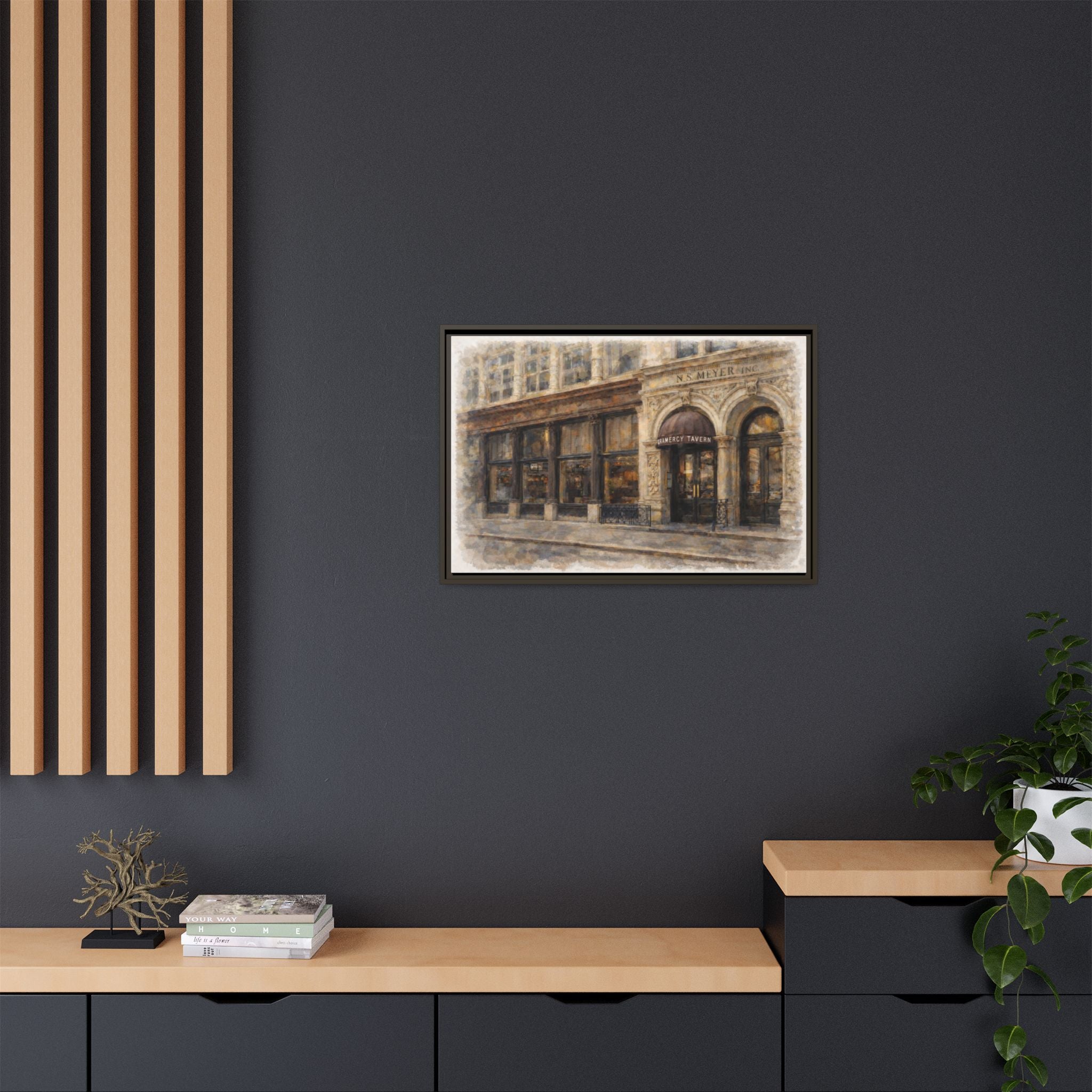 Gramercy Tavern — Restaurant Print | Matte Canvas + Wooden Frame
