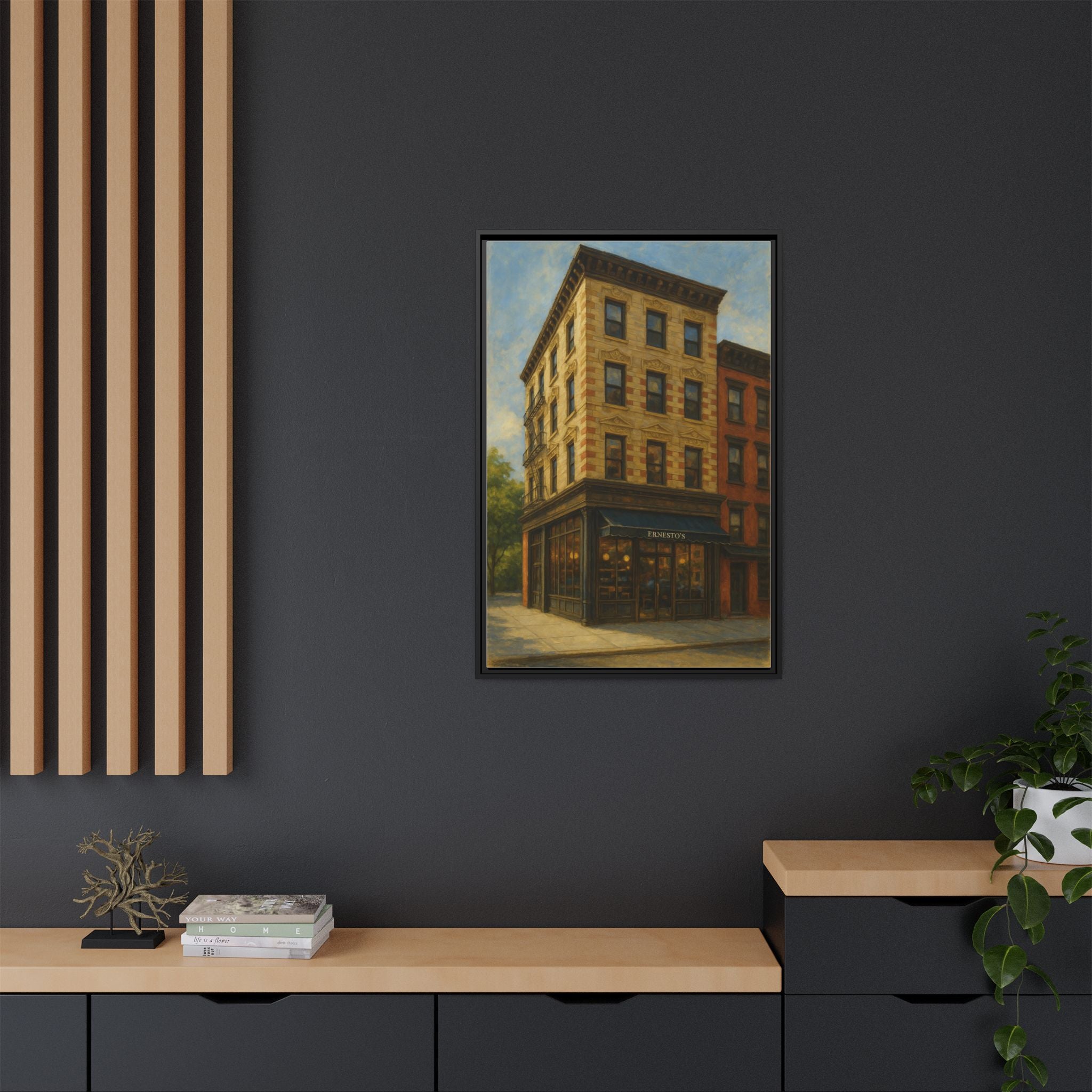 Ernesto's — Restaurant Print | Matte Canvas + Wooden Frame