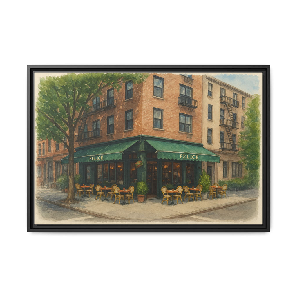 Felice — Restaurant Print | Matte Canvas + Wooden Frame