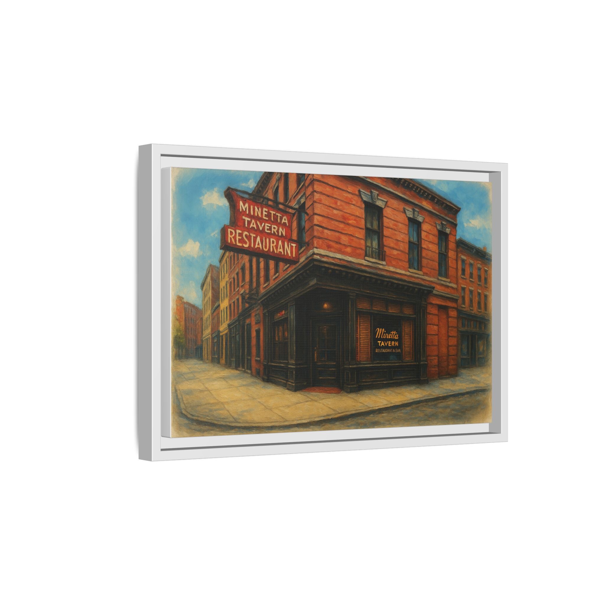 Minetta Tavern — Restaurant Print | Matte Canvas + Wooden Frame