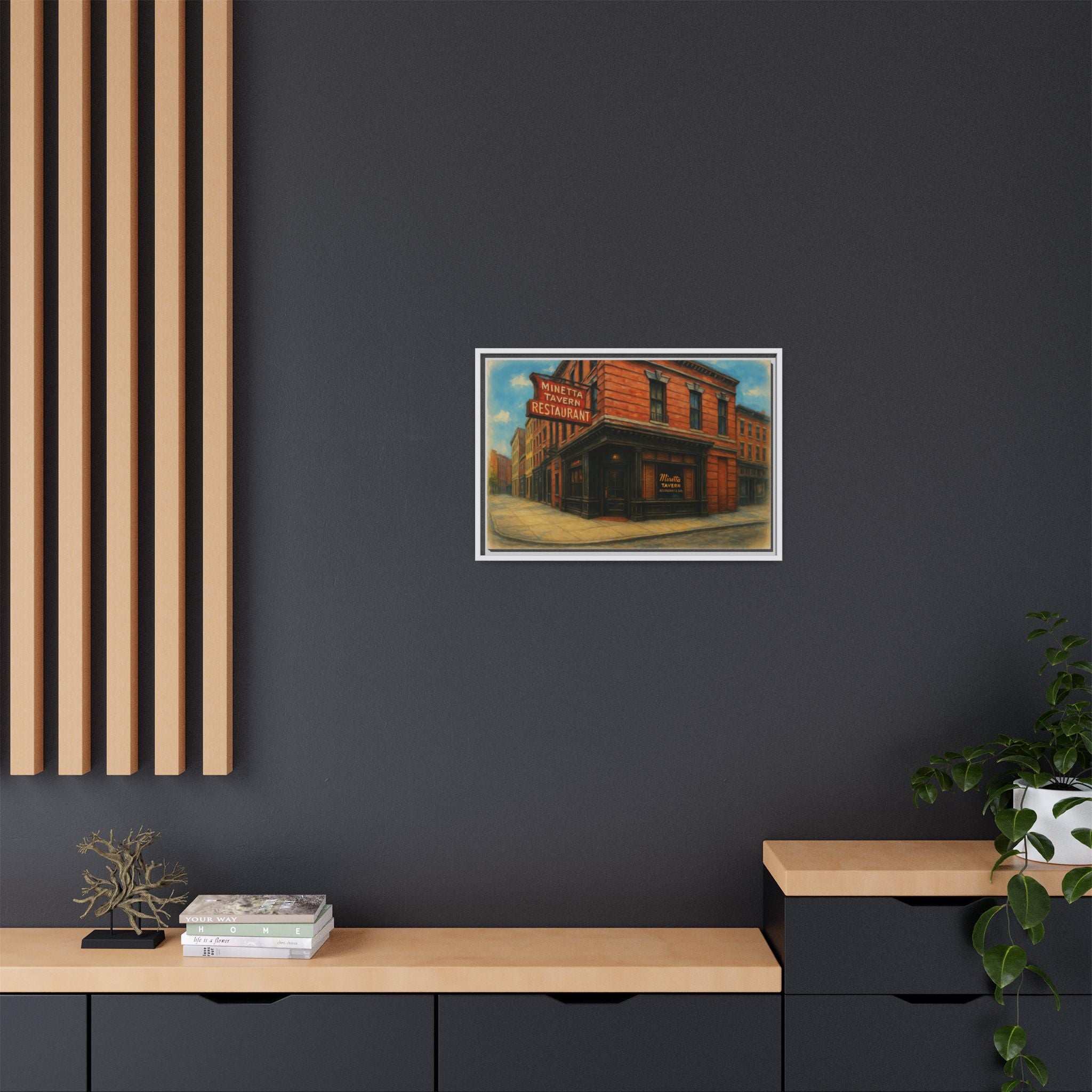 Minetta Tavern — Restaurant Print | Matte Canvas + Wooden Frame