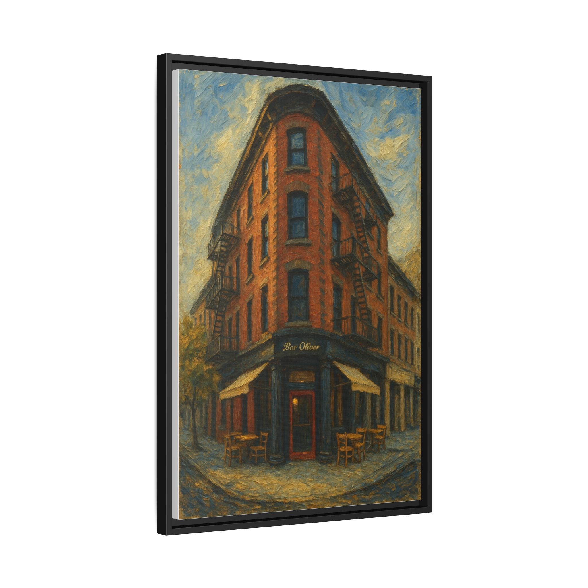 Bar Oliver — Restaurant Print | Matte Canvas + Wooden Frame