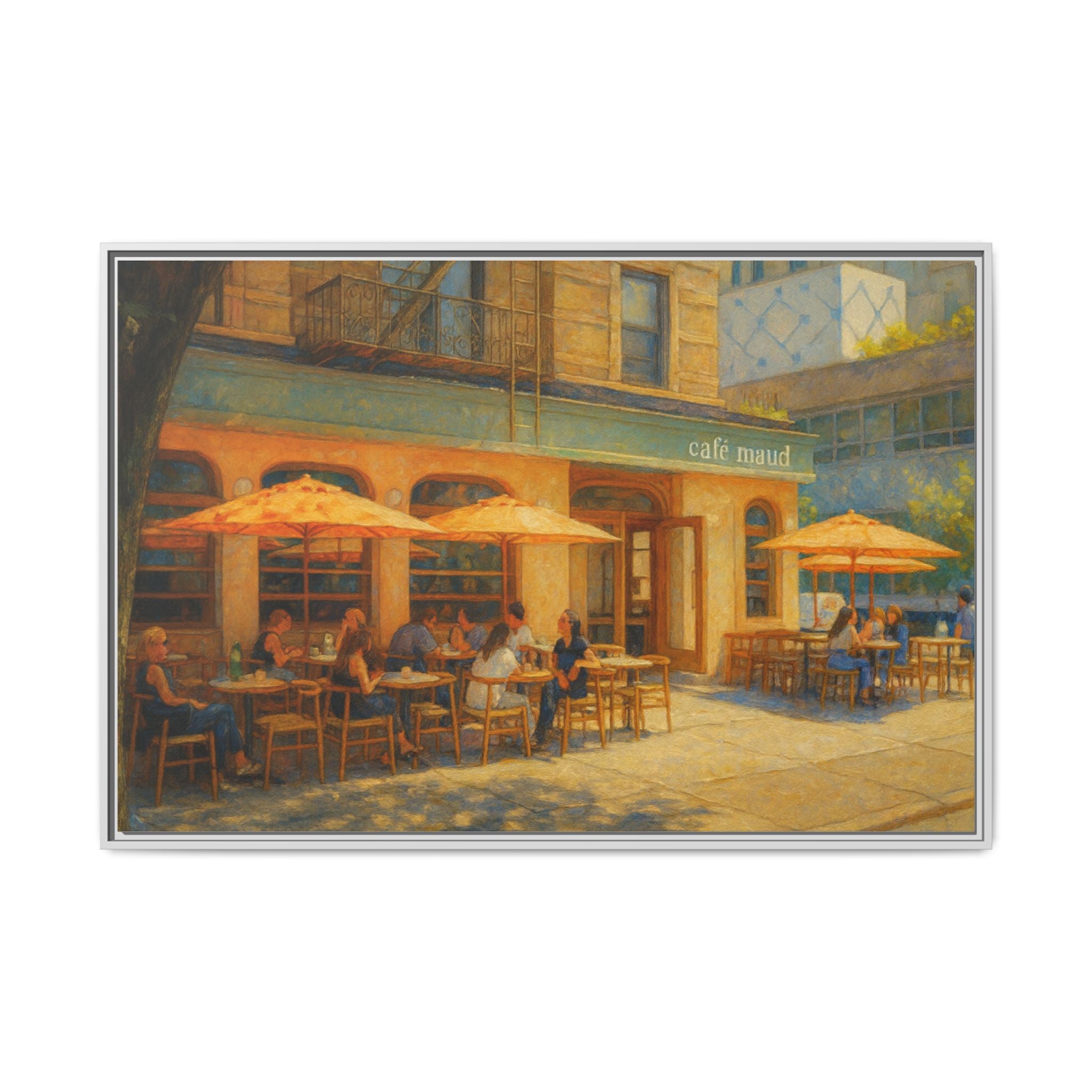 Café Maud — Restaurant Print | Matte Canvas + Wooden Frame
