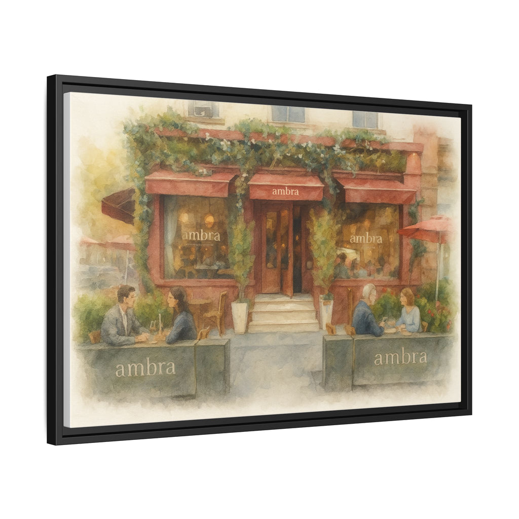 Ambra  — Restaurant Print | Matte Canvas + Wooden Frame