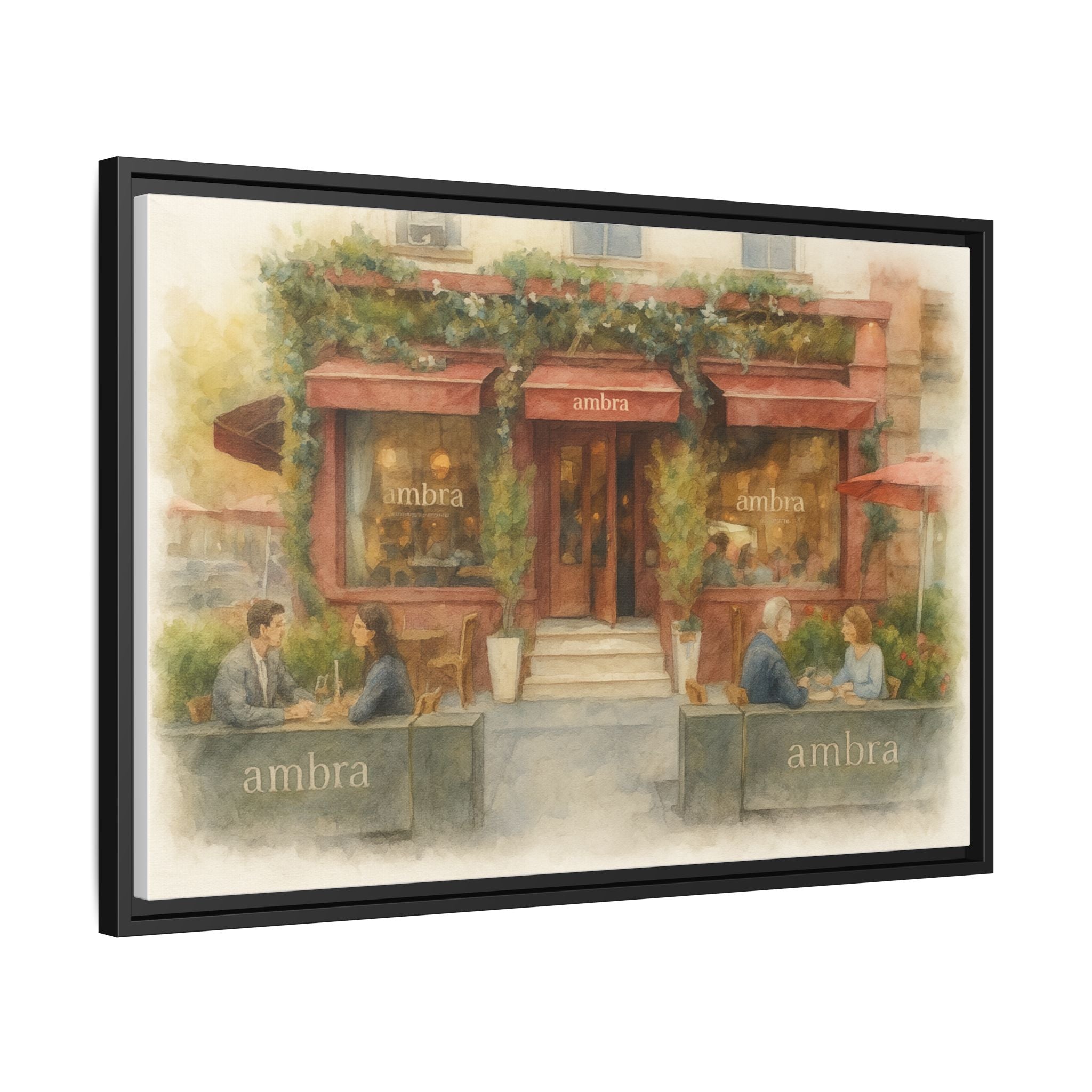 Ambra  — Restaurant Print | Matte Canvas + Wooden Frame