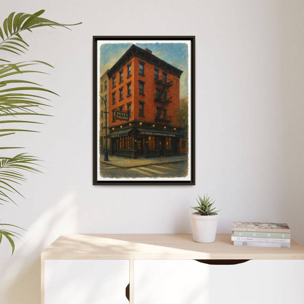 Pete's Tavern — Restaurant Print | Matte Canvas + Wooden Frame