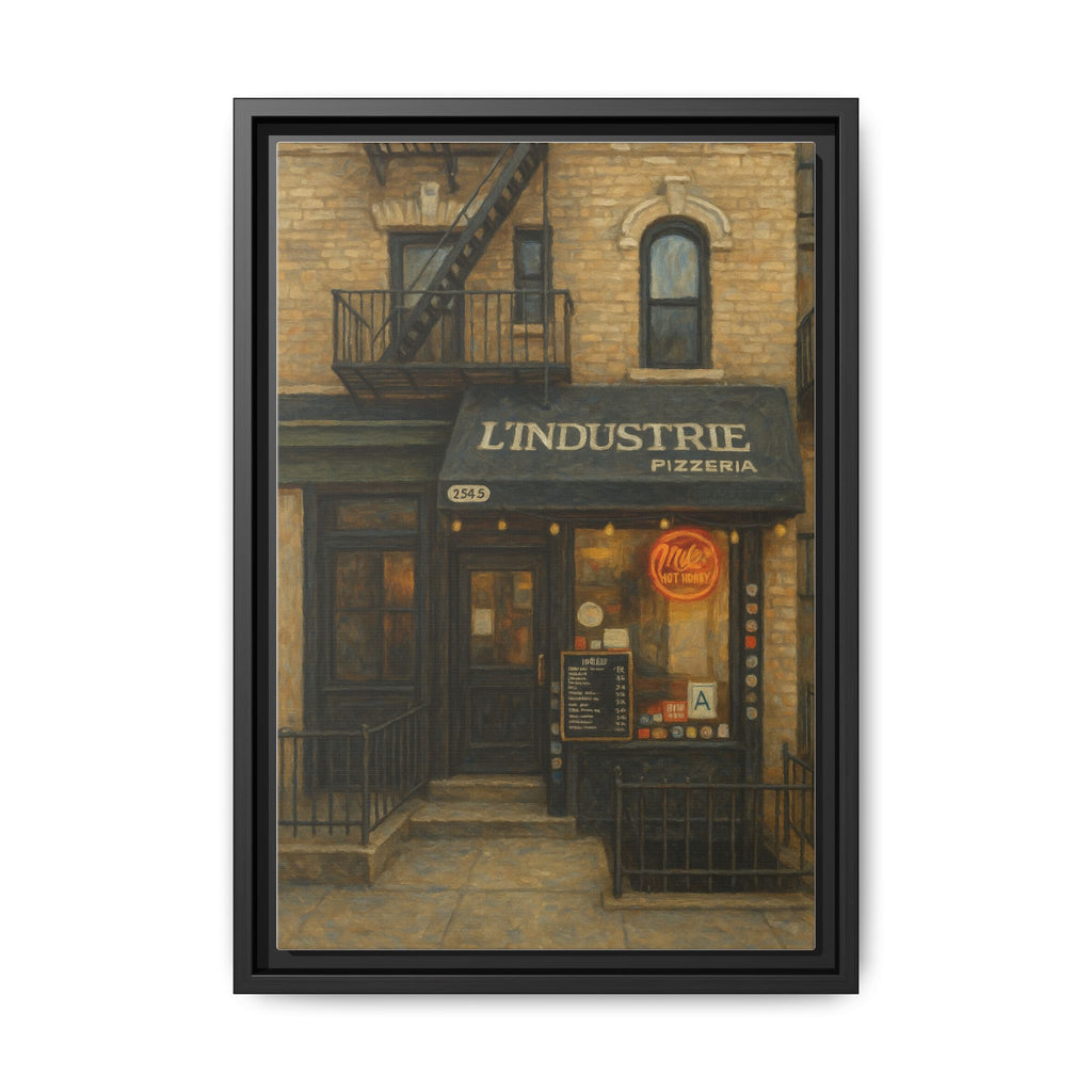 L'Industrie Pizza — Restaurant Print | Matte Canvas + Wooden Frame