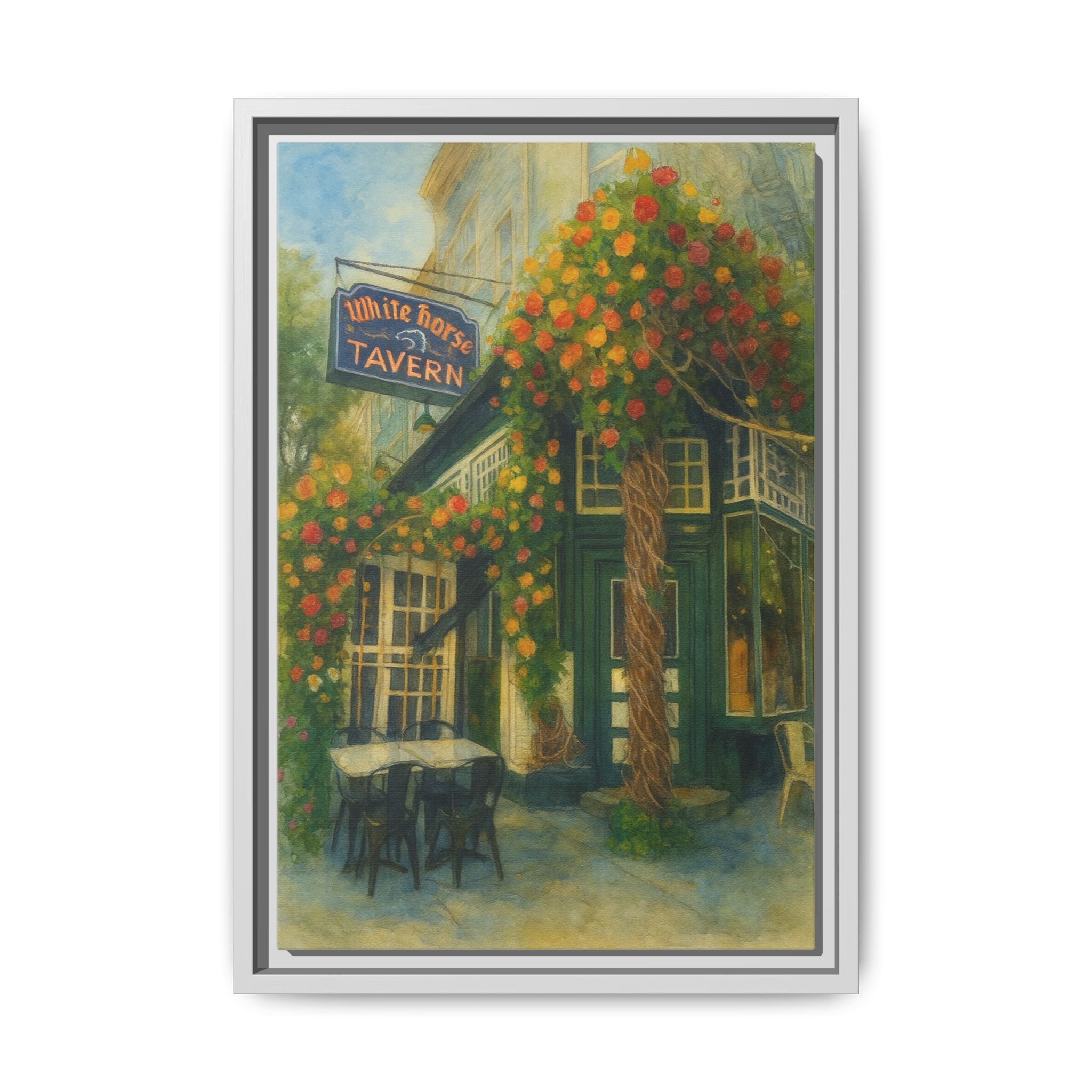 White Horse Tavern — Restaurant Print | Matte Canvas + Wooden Frame