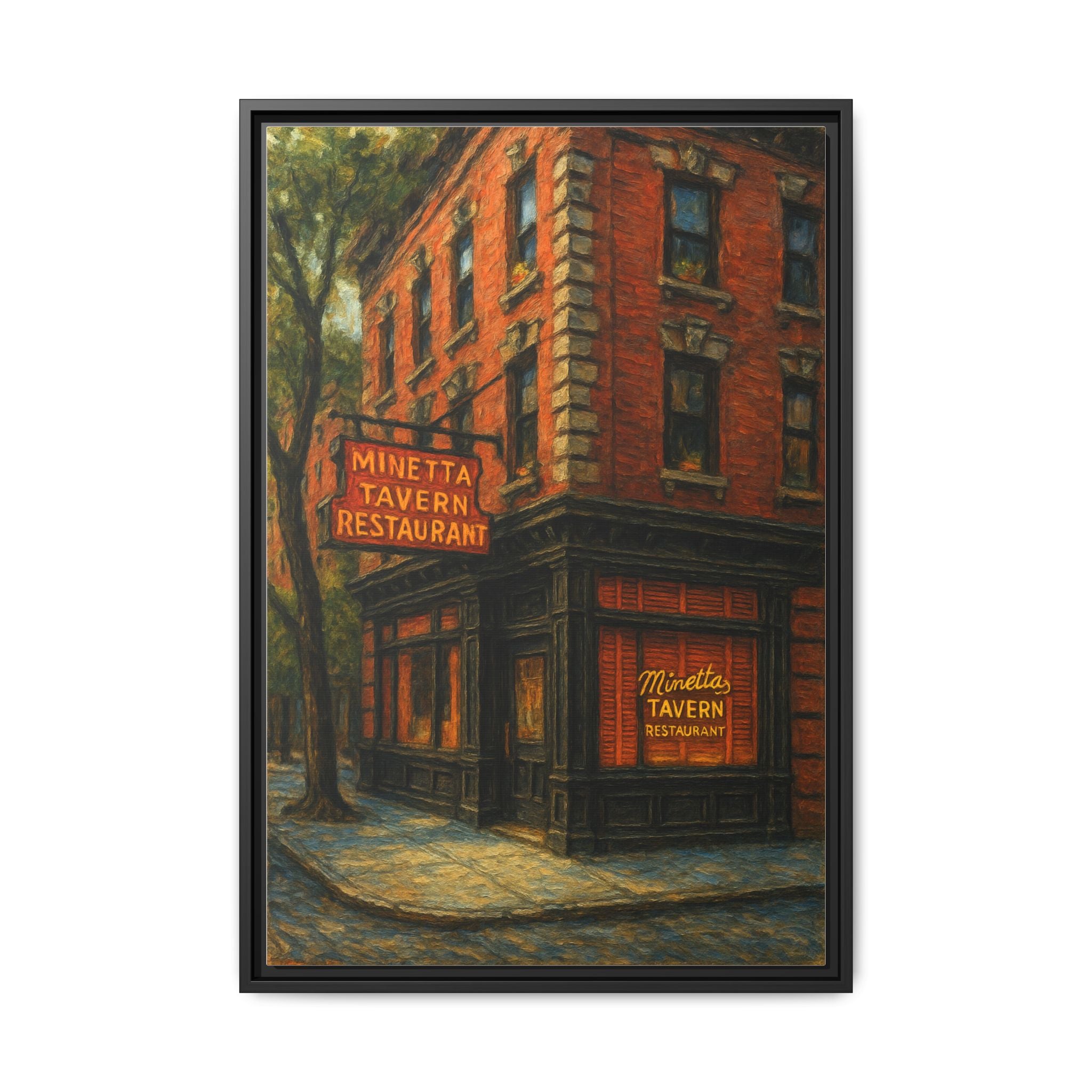 Minetta Tavern — Restaurant Print | Matte Canvas + Wooden Frame