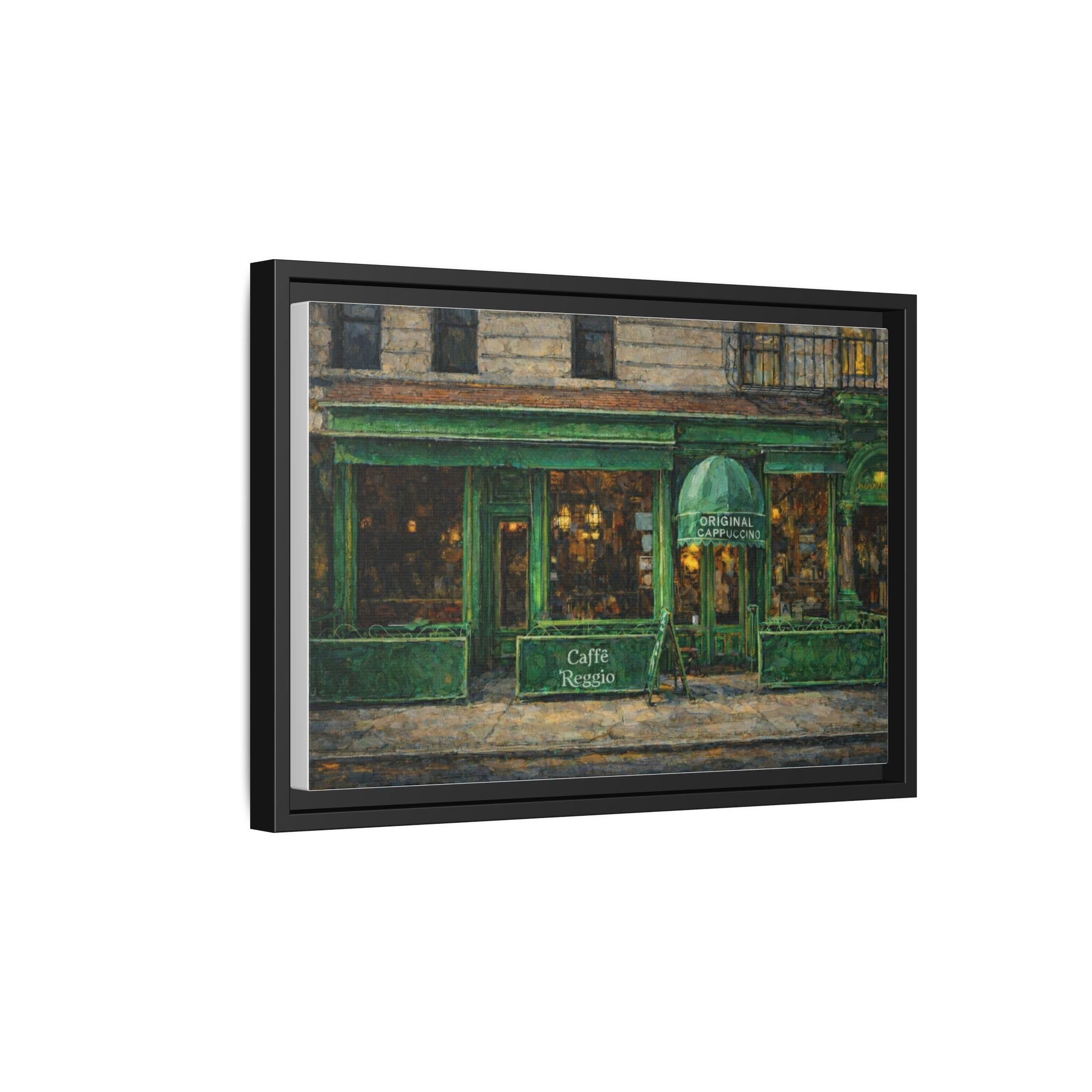 Caffe Reggio — Restaurant Print | Matte Canvas + Wooden Frame