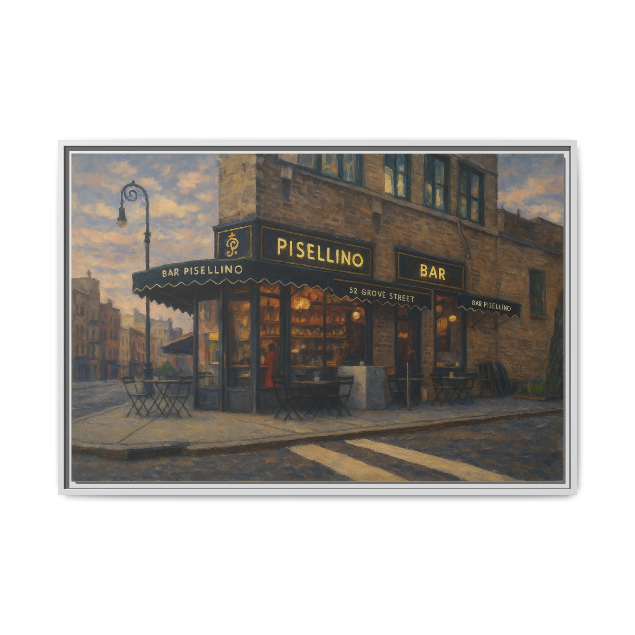 Bar Pisellino — Restaurant Print | Matte Canvas + Wooden Frame